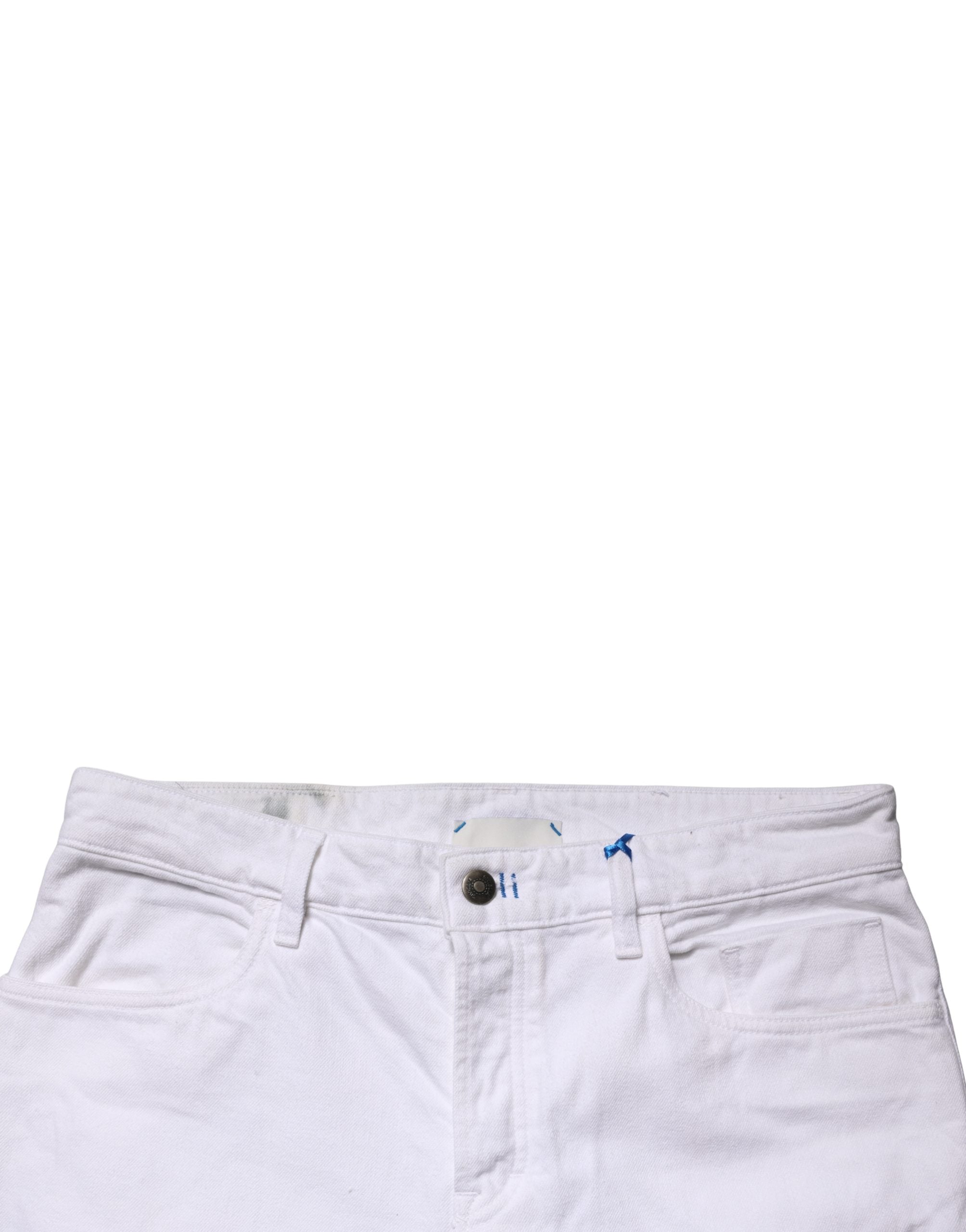 Siviglia White Mid Waist Cotton Skinny Denim Men Trouser Jeans