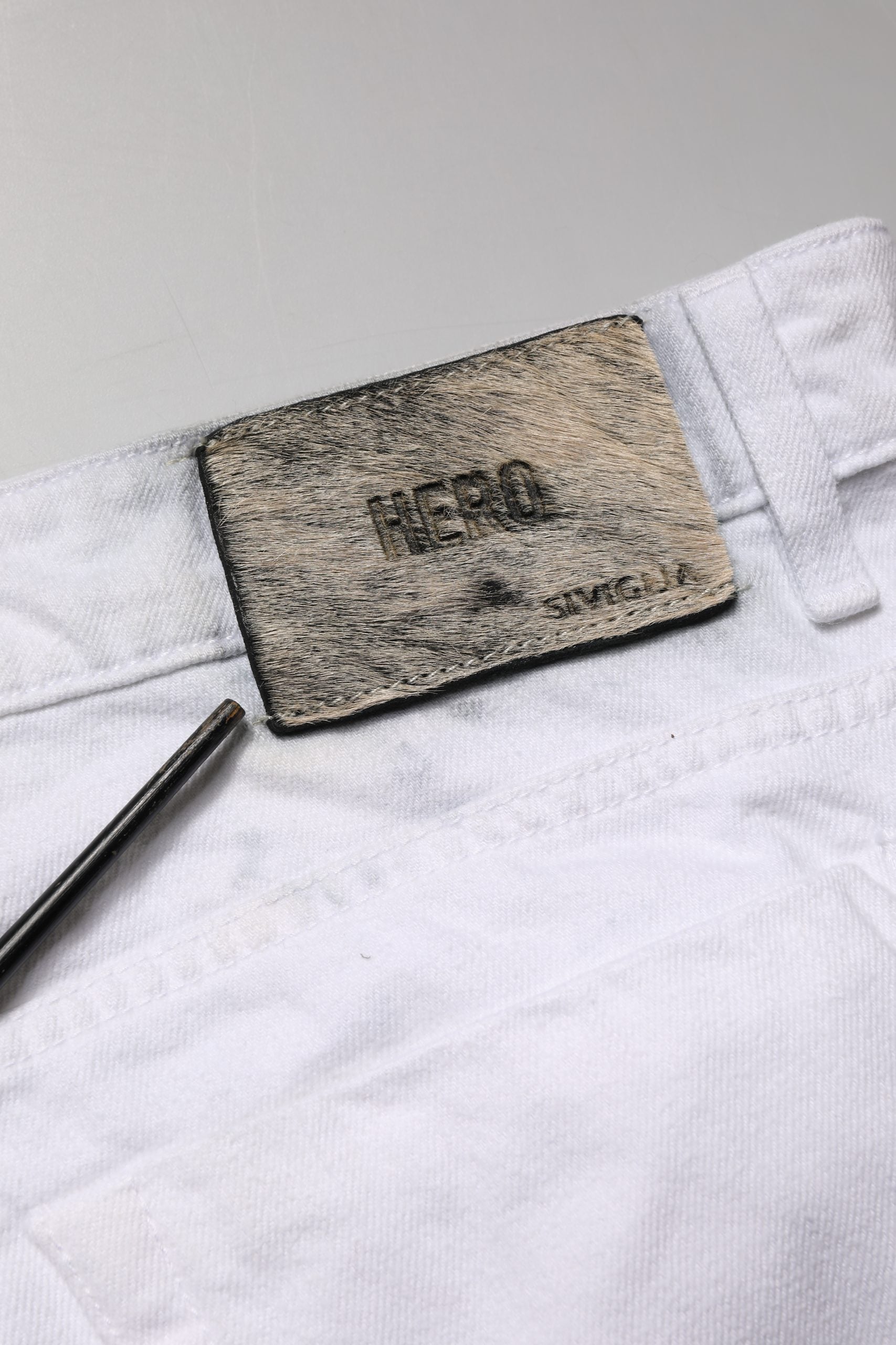 Siviglia White Mid Waist Cotton Skinny Denim Men Trouser Jeans