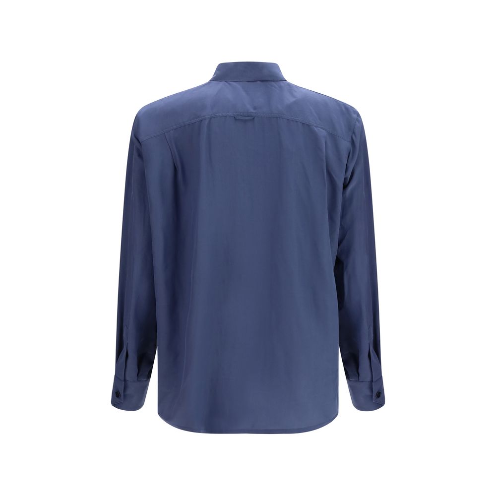 Saint Laurent Blue Viscose Dress Shirt LUNESCAPE