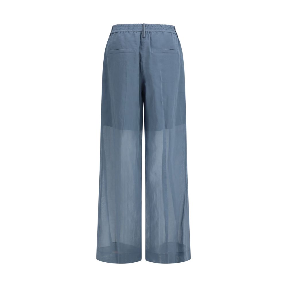 Brunello Cucinelli Blue Cotton Casual Pants