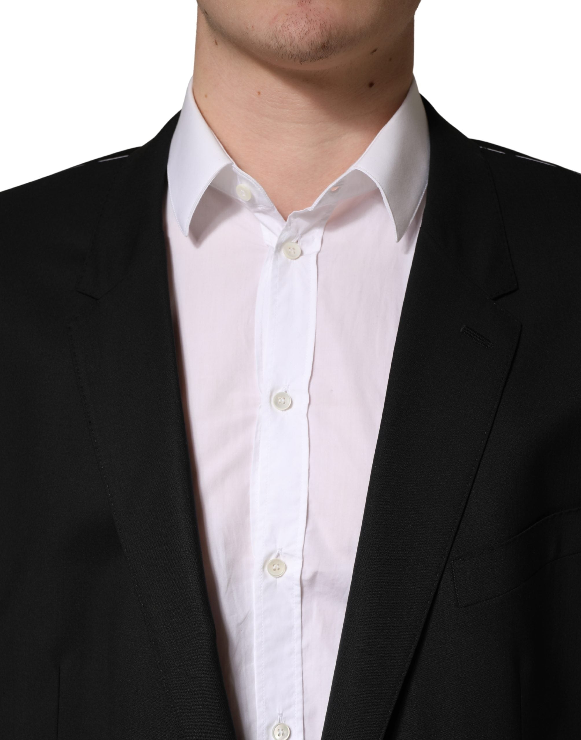 Dolce & Gabbana Black Single Breasted 2 Button Suit Jacket