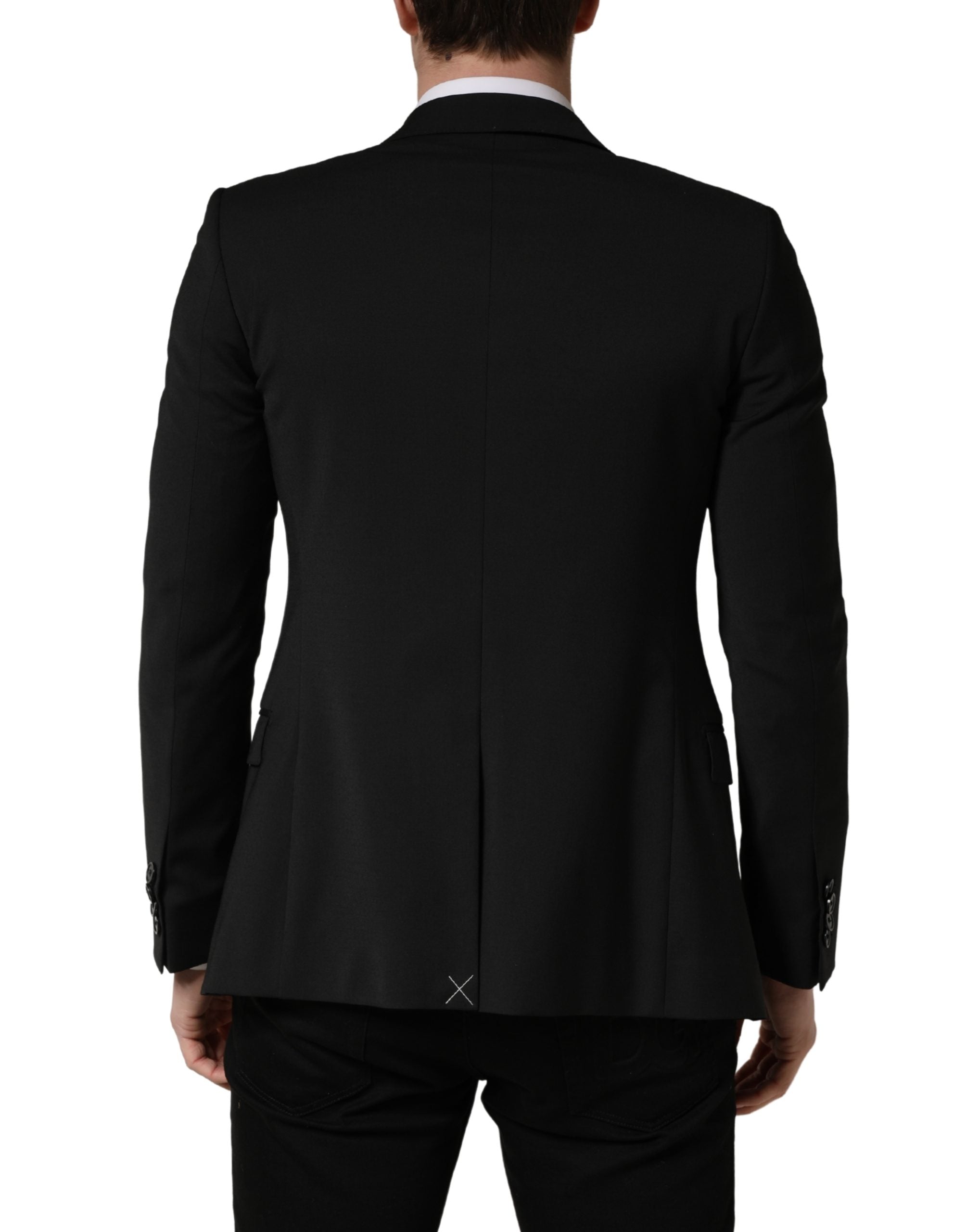 Dolce & Gabbana Black Polyester 2 Buttons Men Suit Jacket