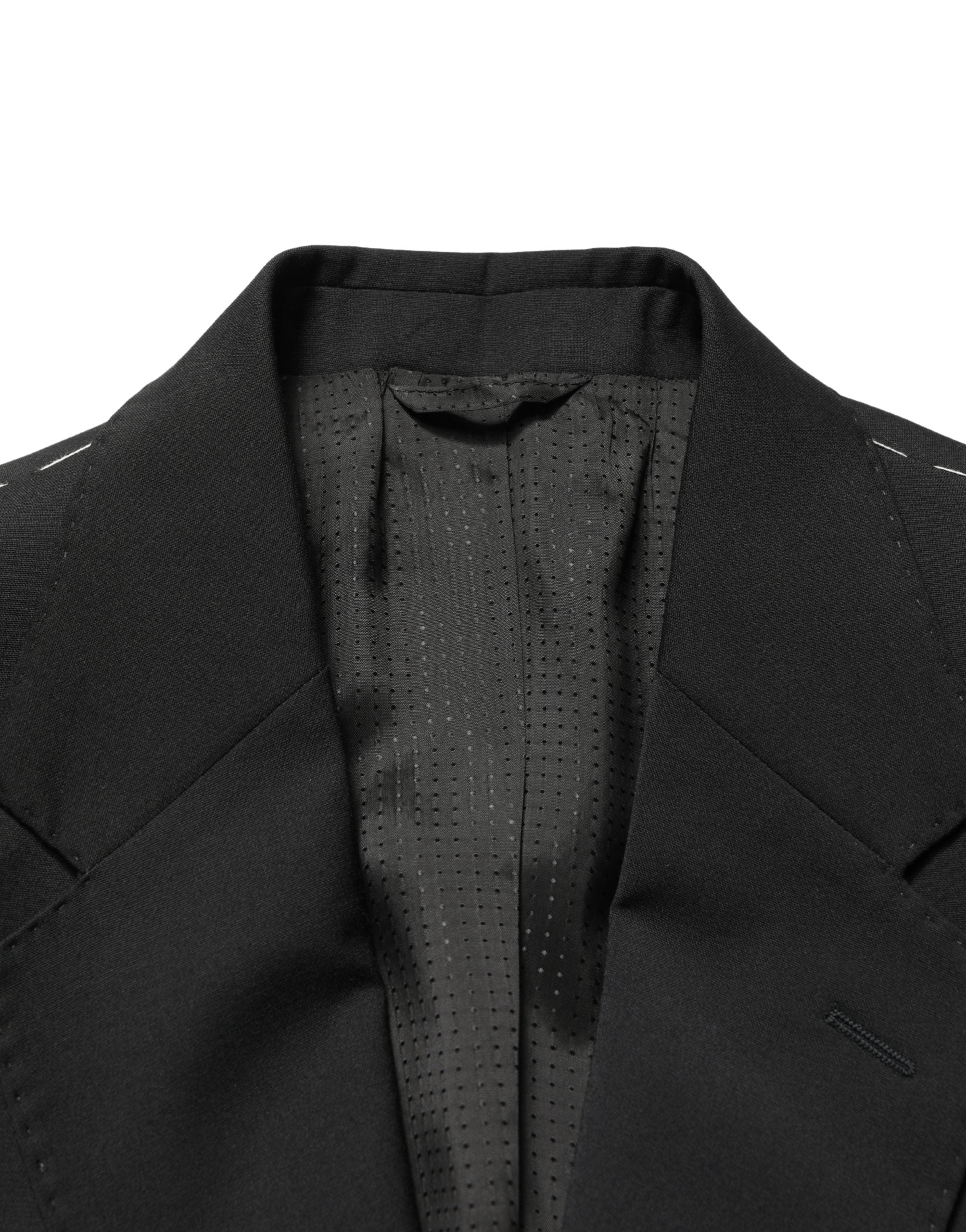 Dolce & Gabbana Black Polyester 2 Buttons Men Suit Jacket