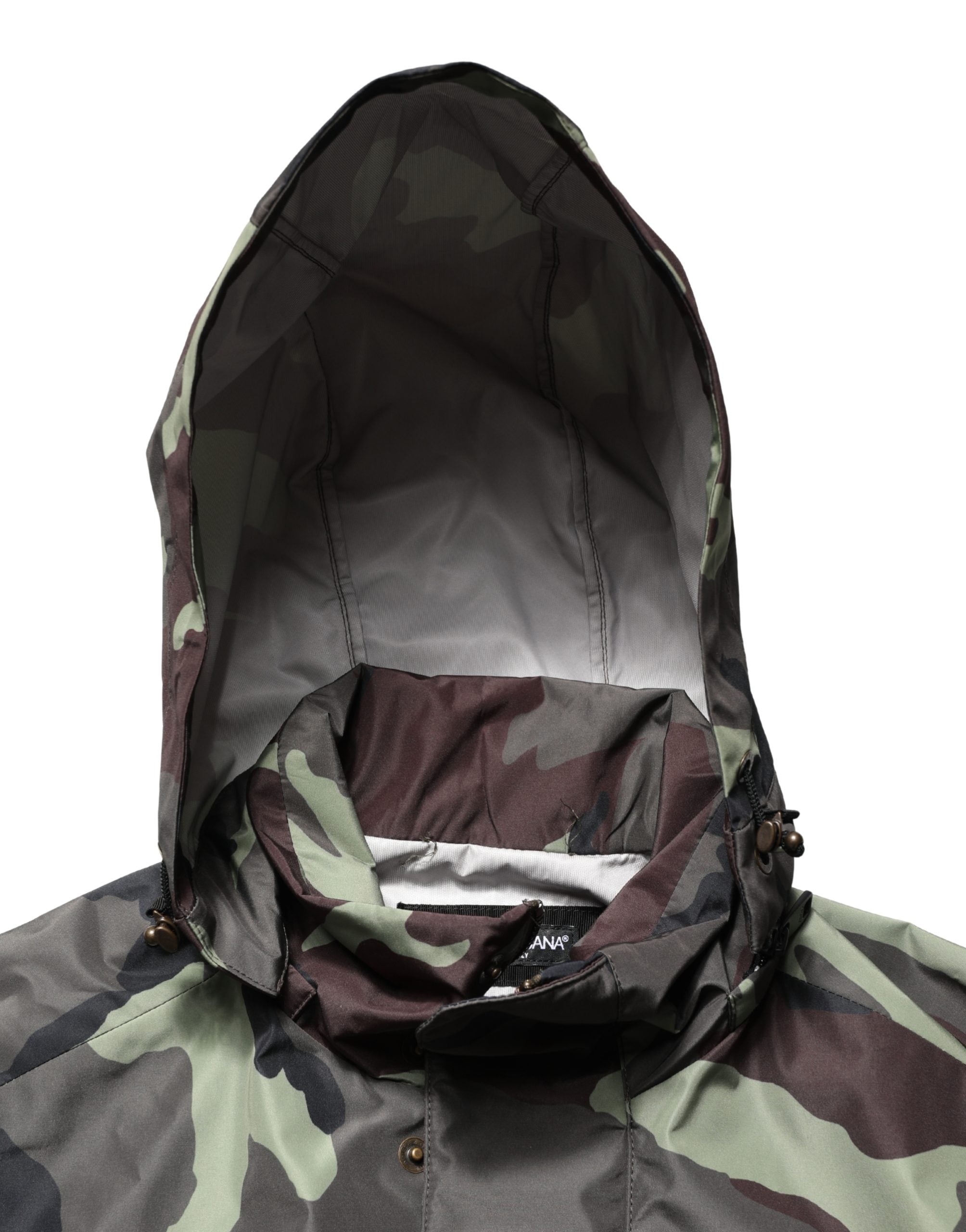 Dolce & Gabbana Multicolor Camouflage Hooded Bomber Jacket