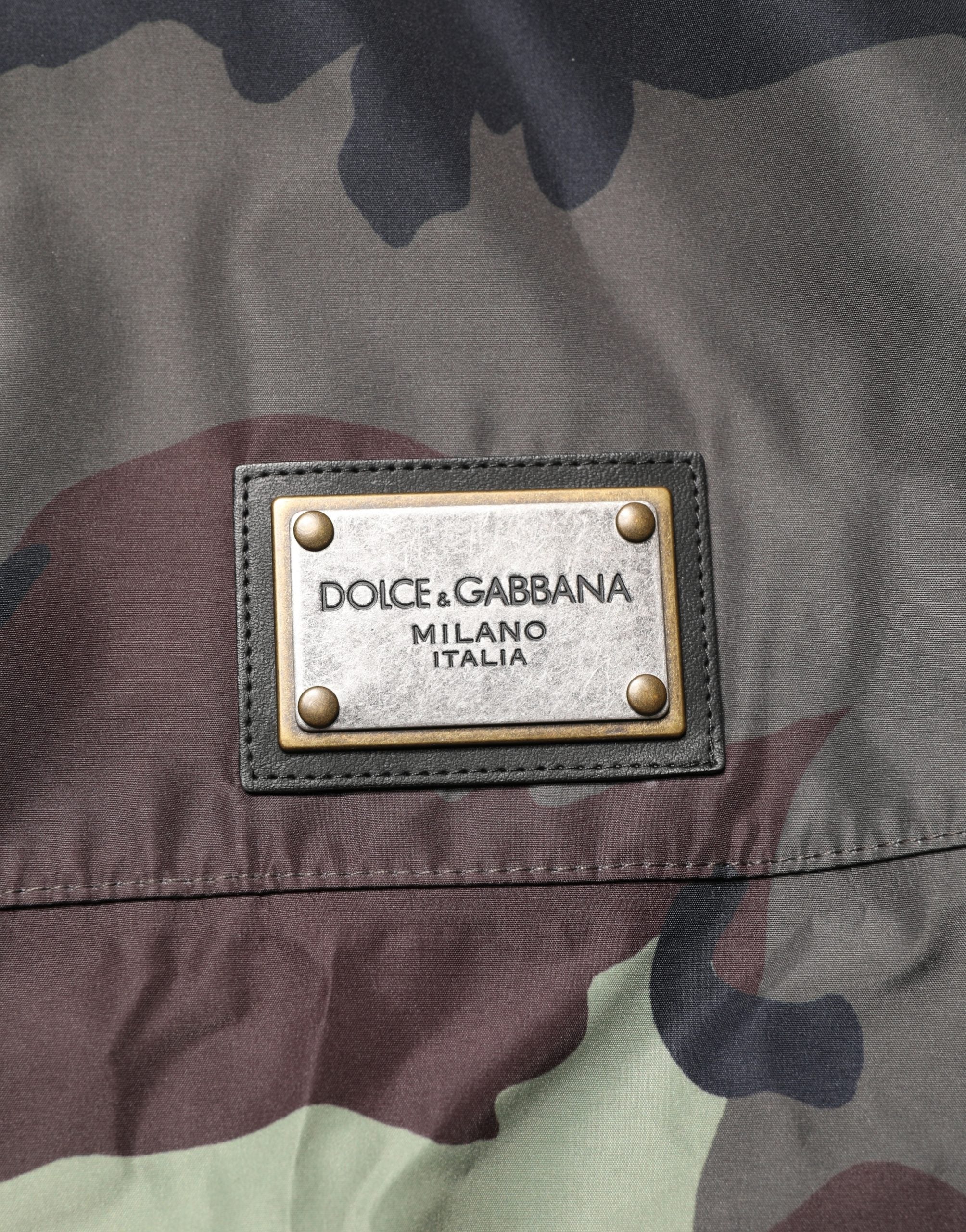 Dolce & Gabbana Multicolor Camouflage Hooded Bomber Jacket