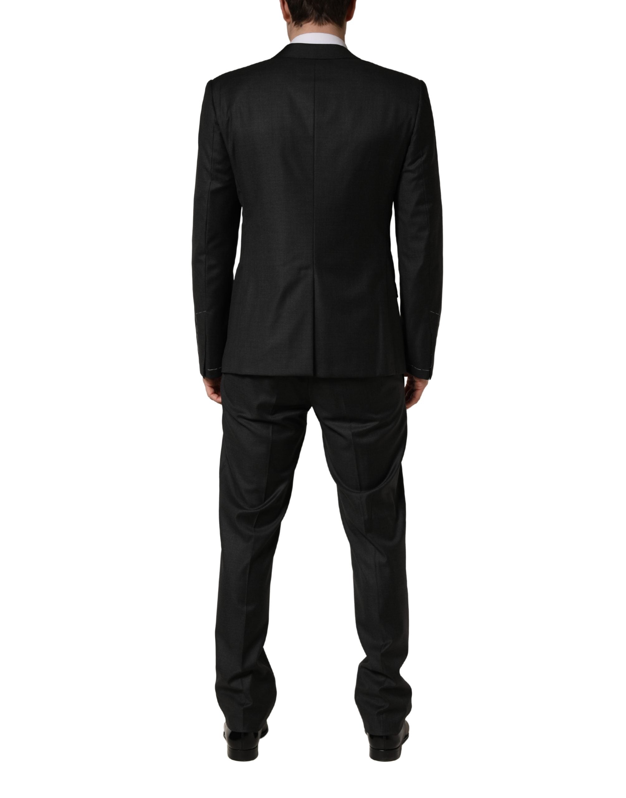 Dolce & Gabbana Black Wool Slim Fit Formal 3 Piece Men Suit