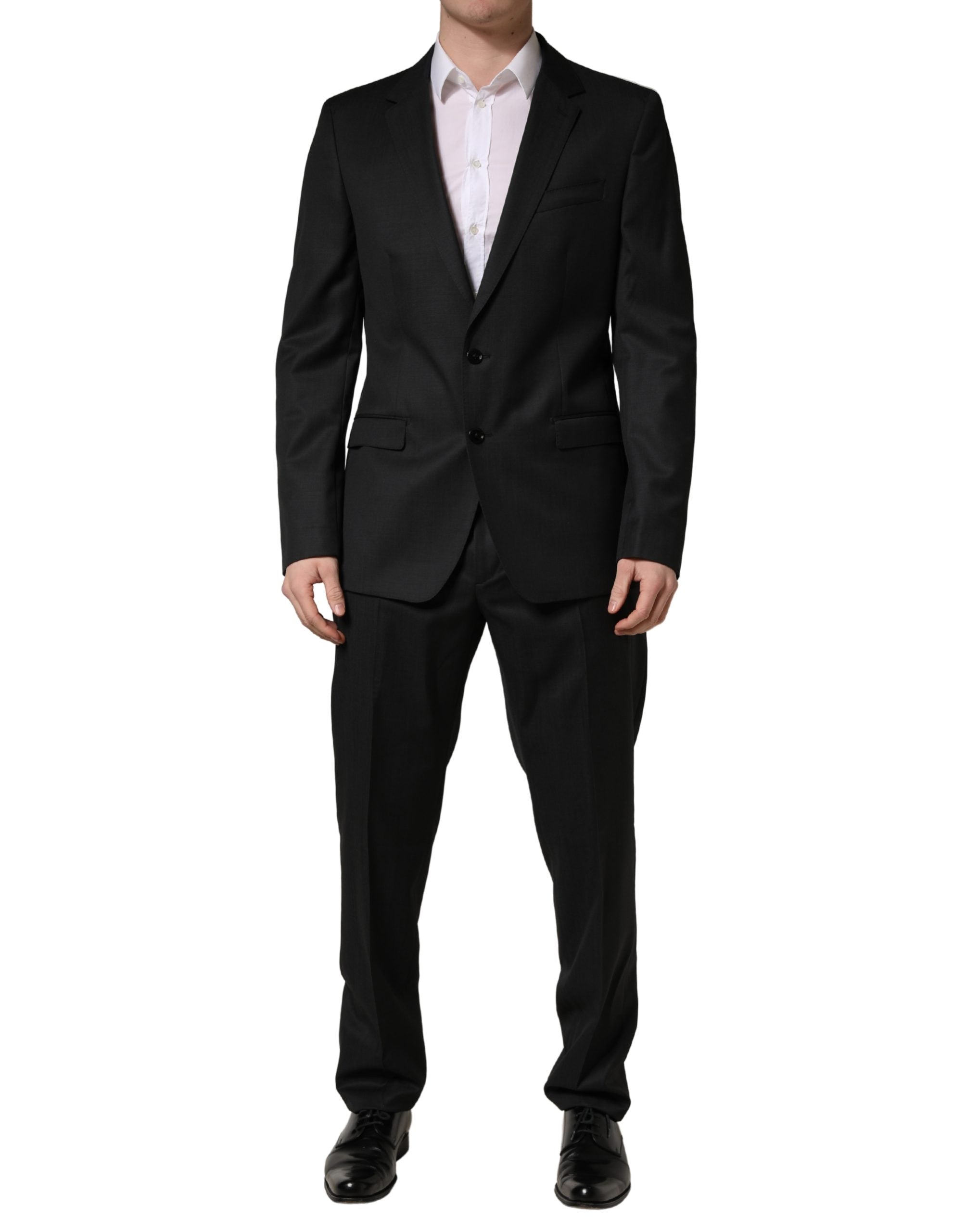 Dolce & Gabbana Black Wool 2 Buttons Formal 2 Piece Suit