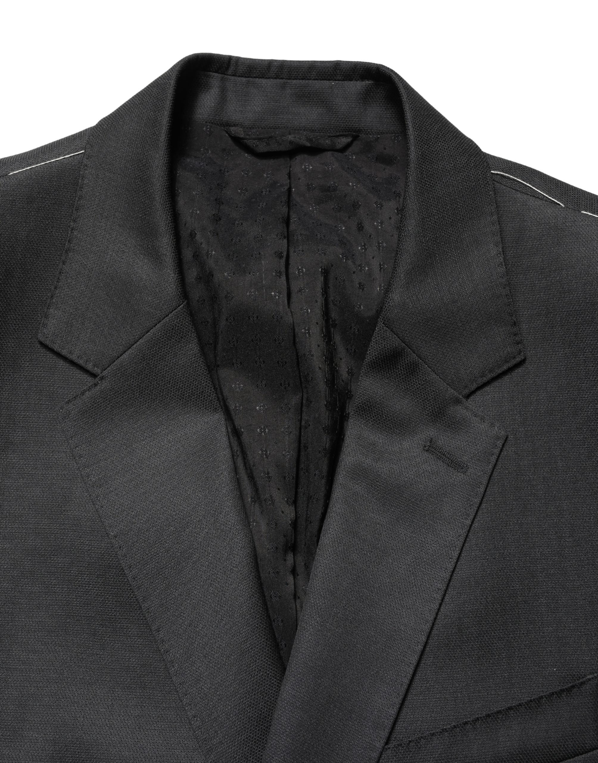 Dolce & Gabbana Black Wool 2 Buttons Formal 2 Piece Suit