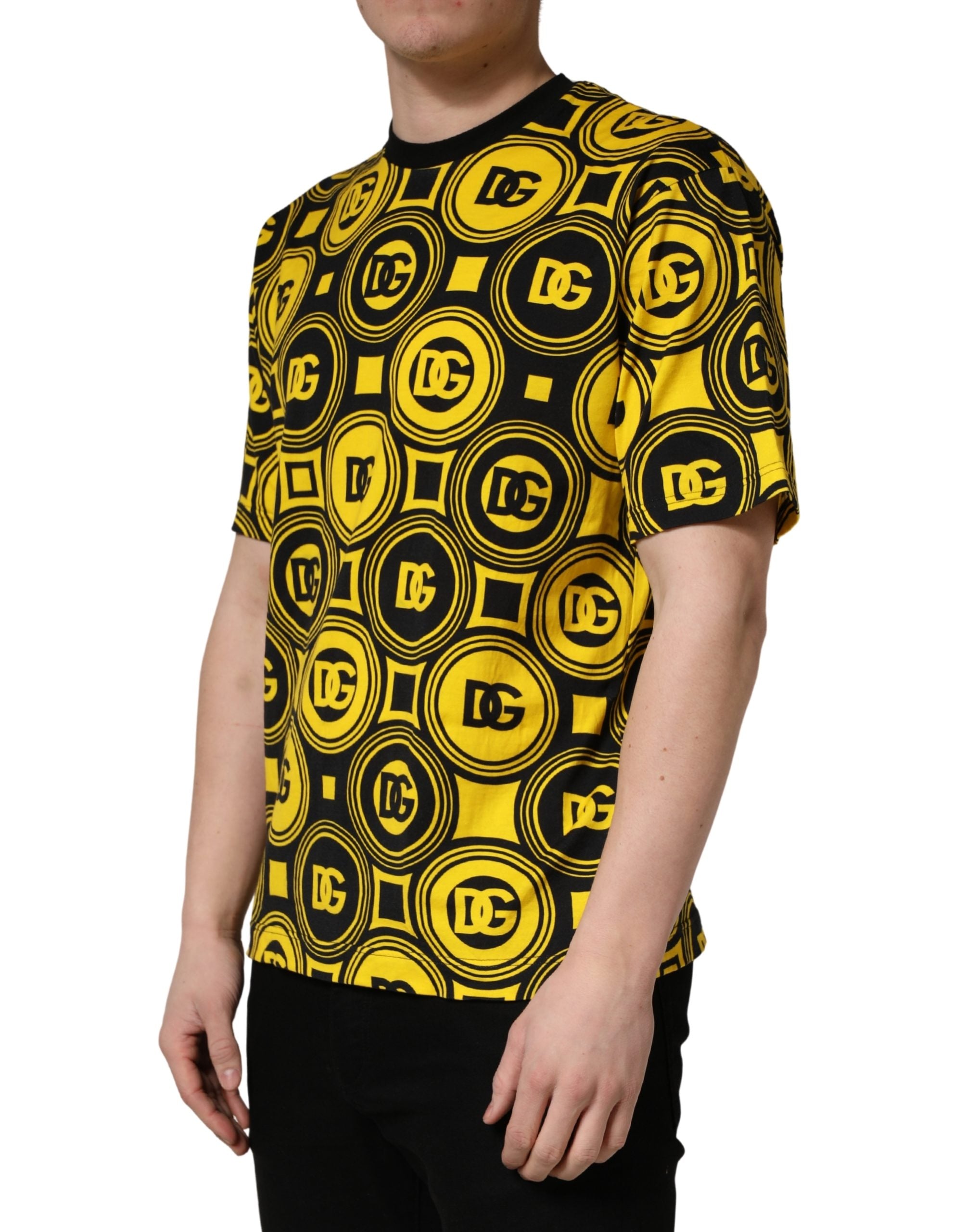 Invicta Yellow Black Logo Geometric Pattern T-shirt