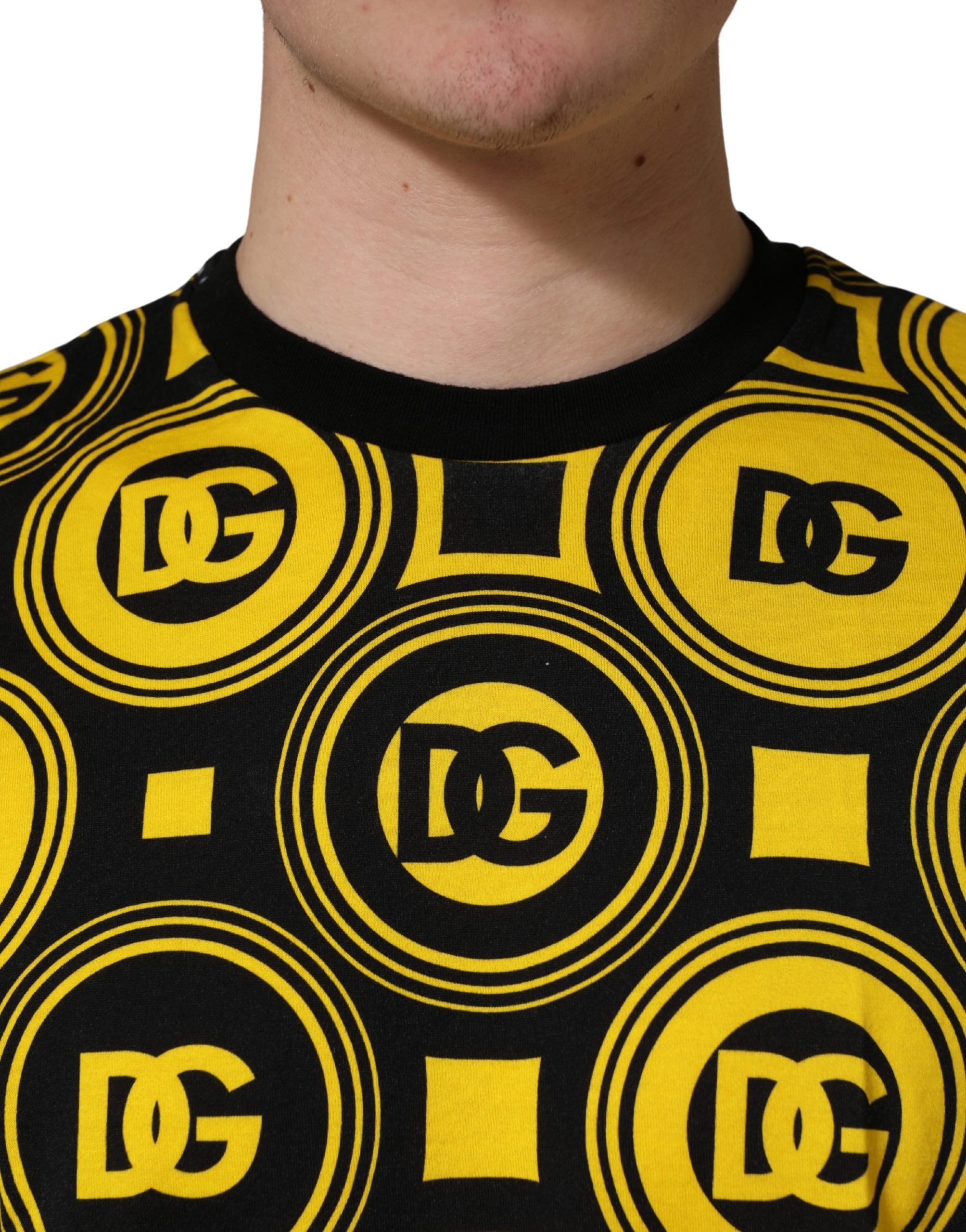 Invicta Yellow Black Logo Geometric Pattern T-shirt