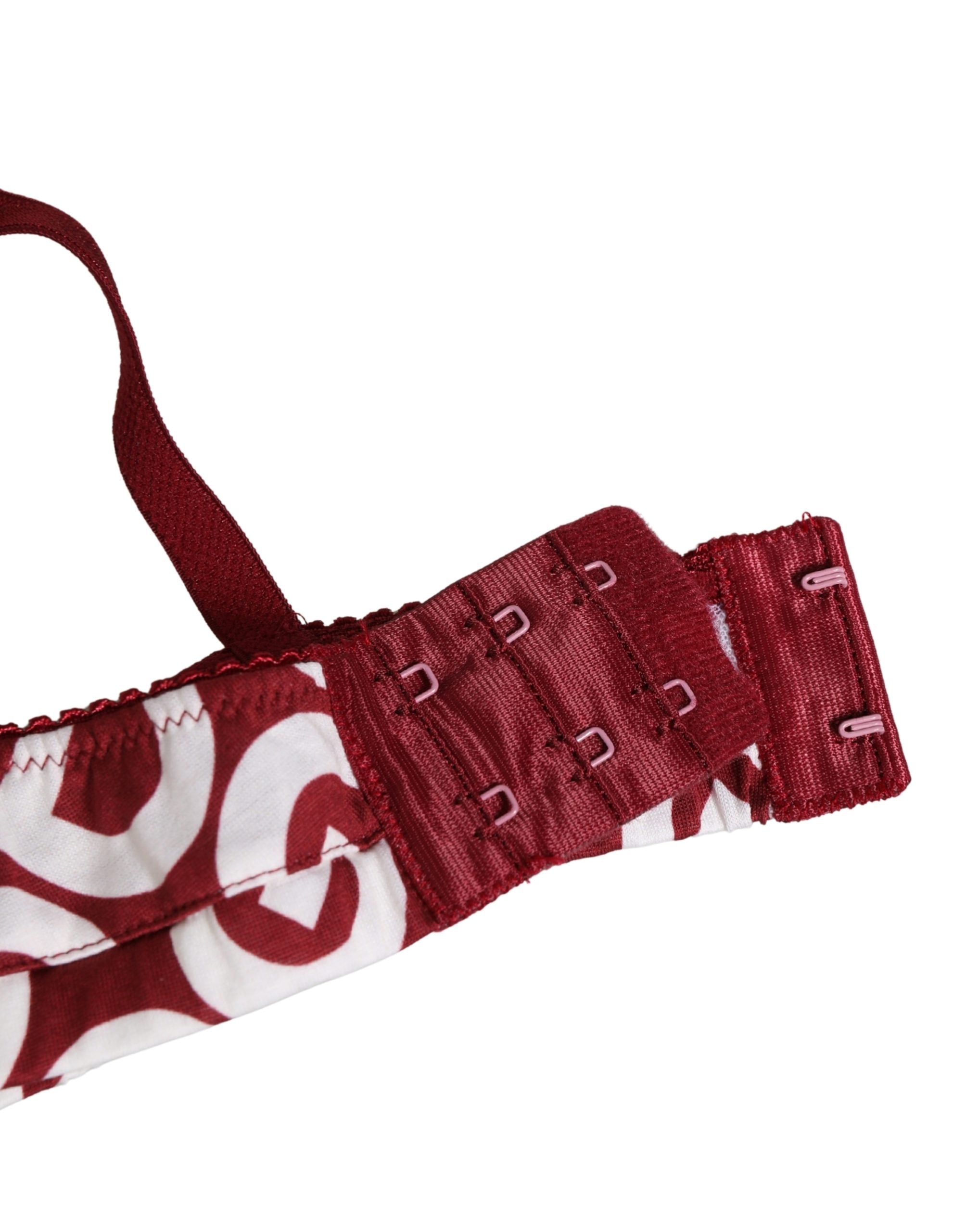 Dolce & Gabbana Red Logo Monogram Cotton Soft Cup Bra Underwear