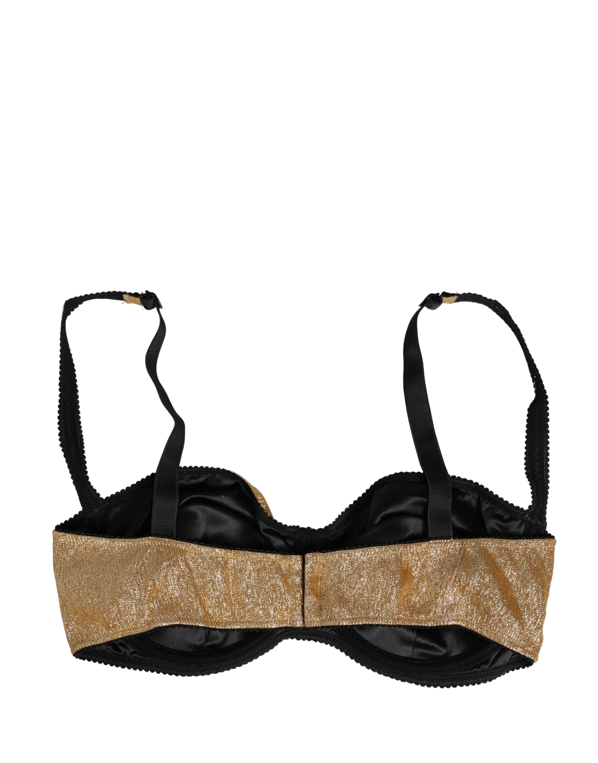 Dolce & Gabbana Gold Semi-Pad Underwire Balconette Bra Underwear
