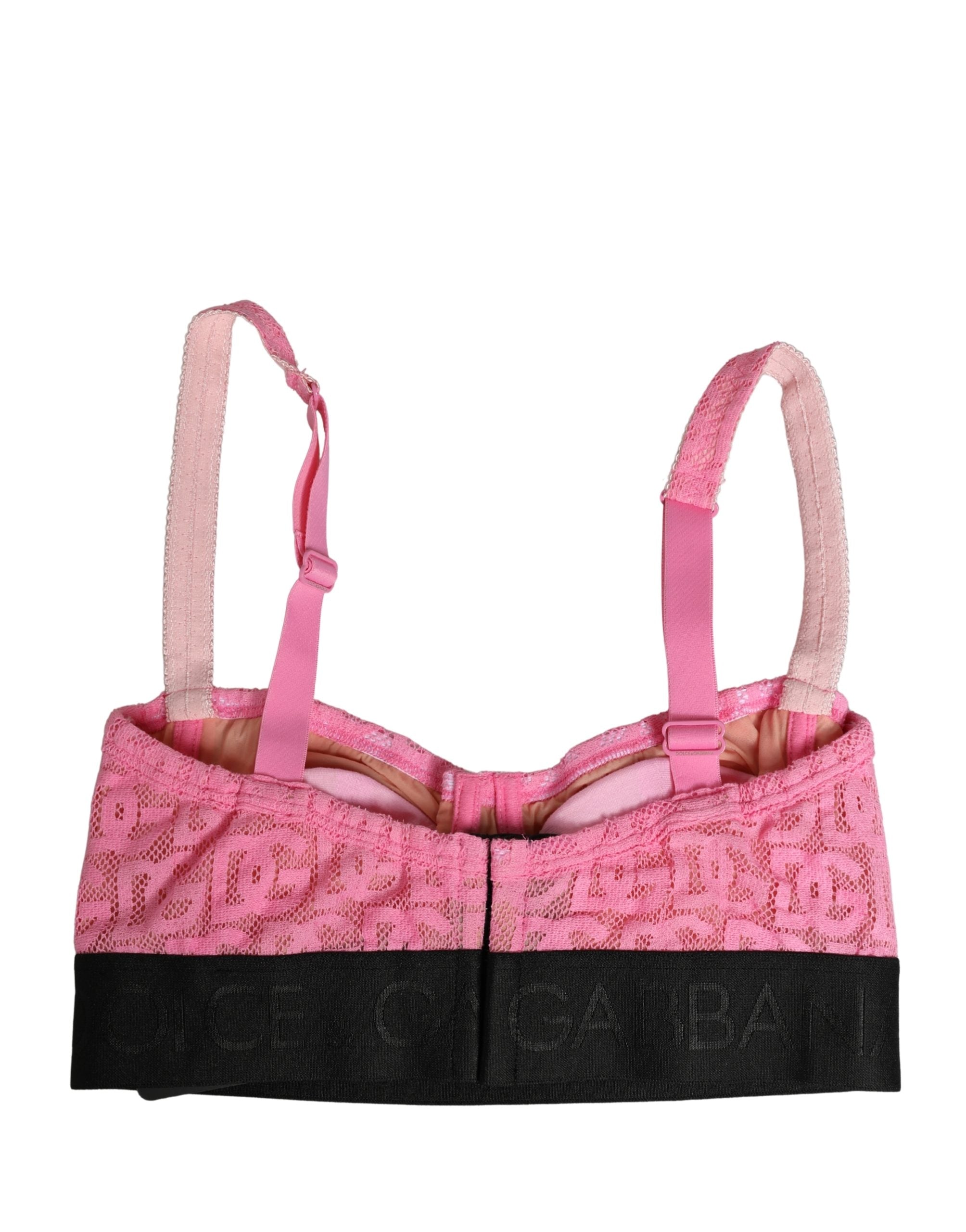 Dolce & Gabbana Pink Semi-Pad Underwire Balconette Bra Underwear