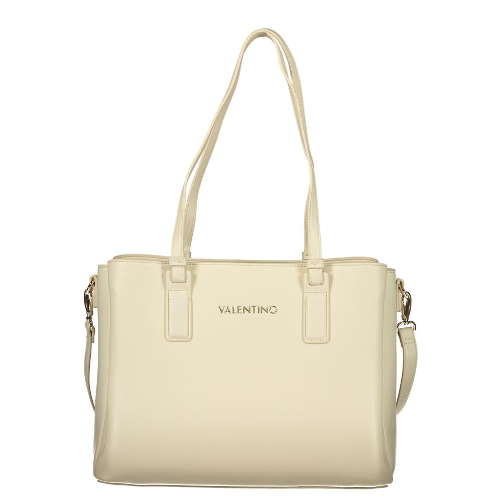 Mario Valentino Beige Poliuretano Women's Bag with Adjustable Strap and Pockets