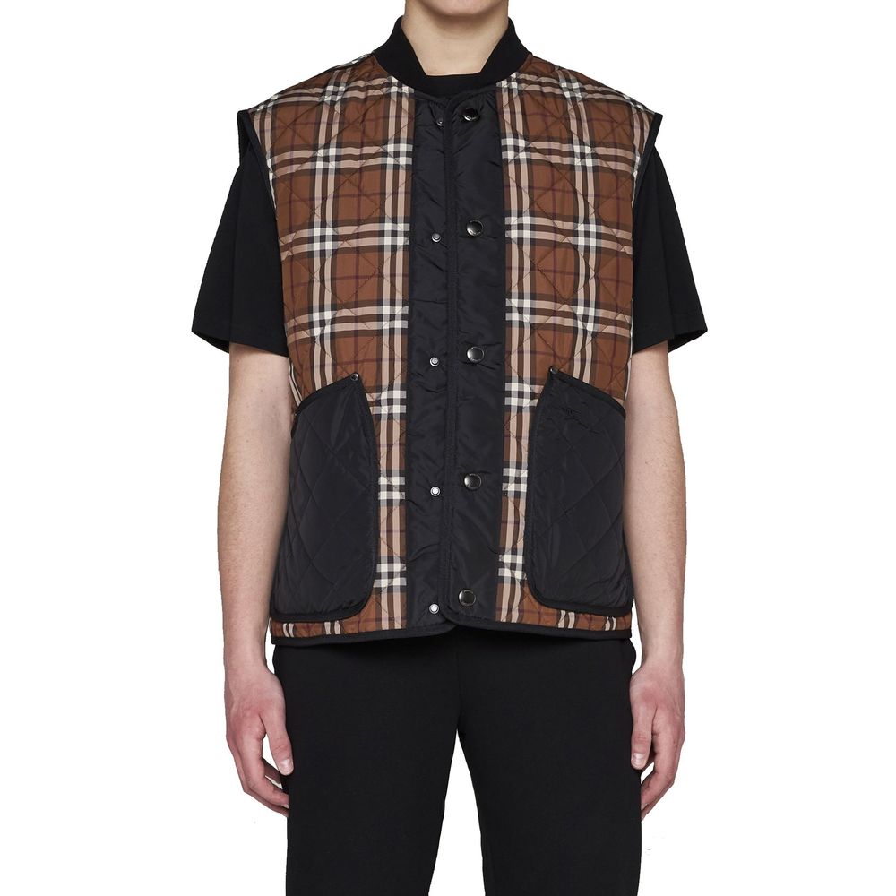 Burberry Brown Polyester Sleeveless Jacket