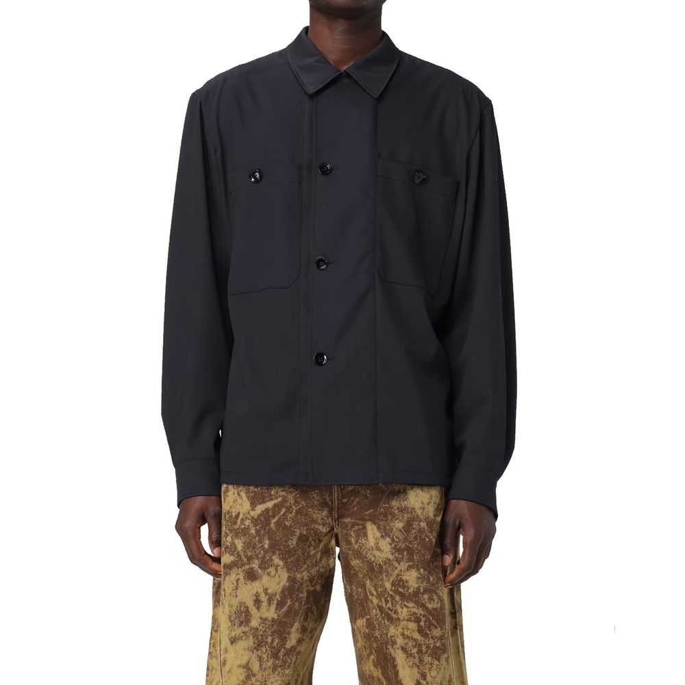 Lemaire Black Virgin Wool Full-Length Jacket