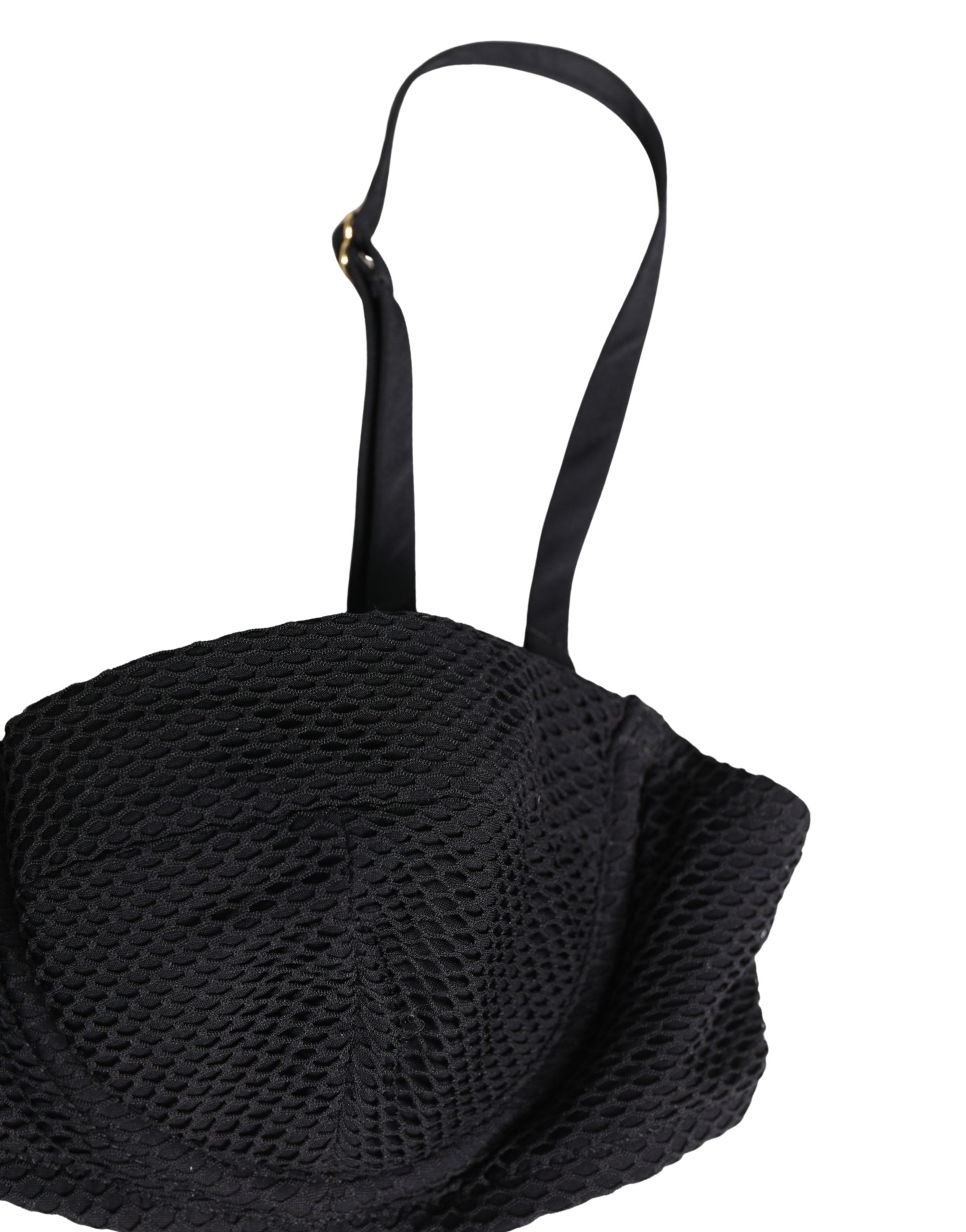 Dolce & Gabbana Black Nylon Padded Balconnet Brassiere Underwear