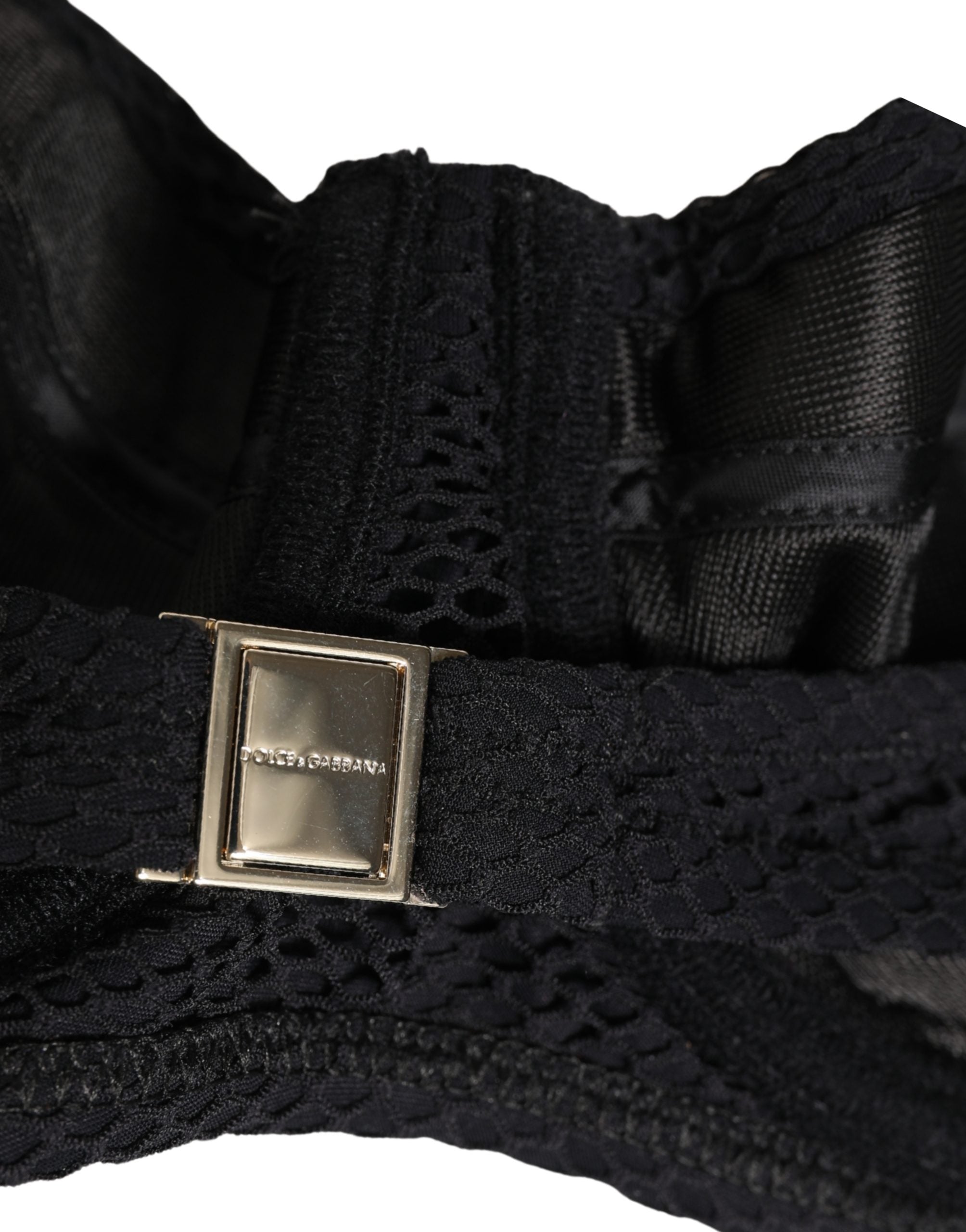Dolce & Gabbana Black Nylon Padded Balconnet Brassiere Underwear