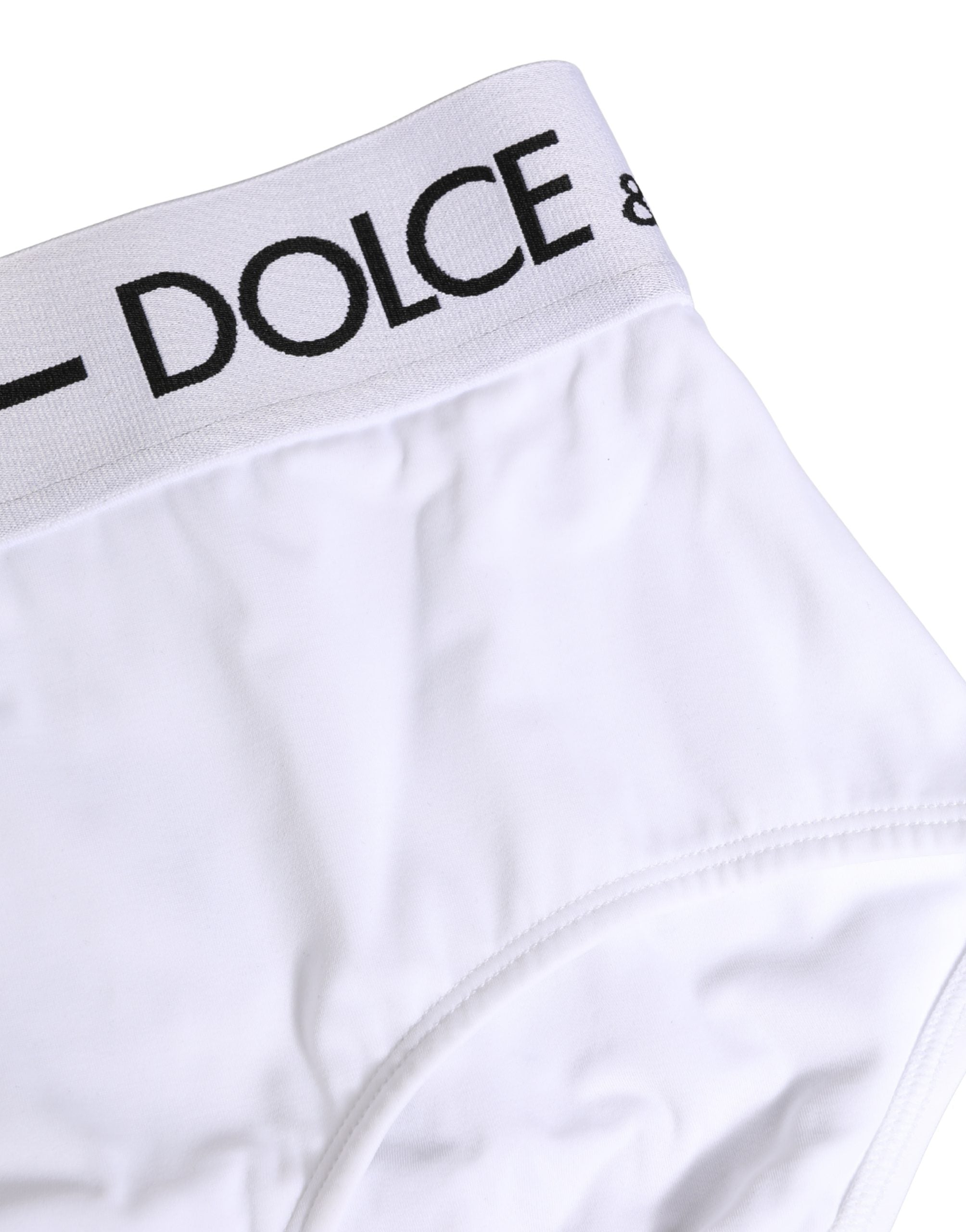 Dolce & Gabbana White Nylon Logo Waistband Panty Underwear