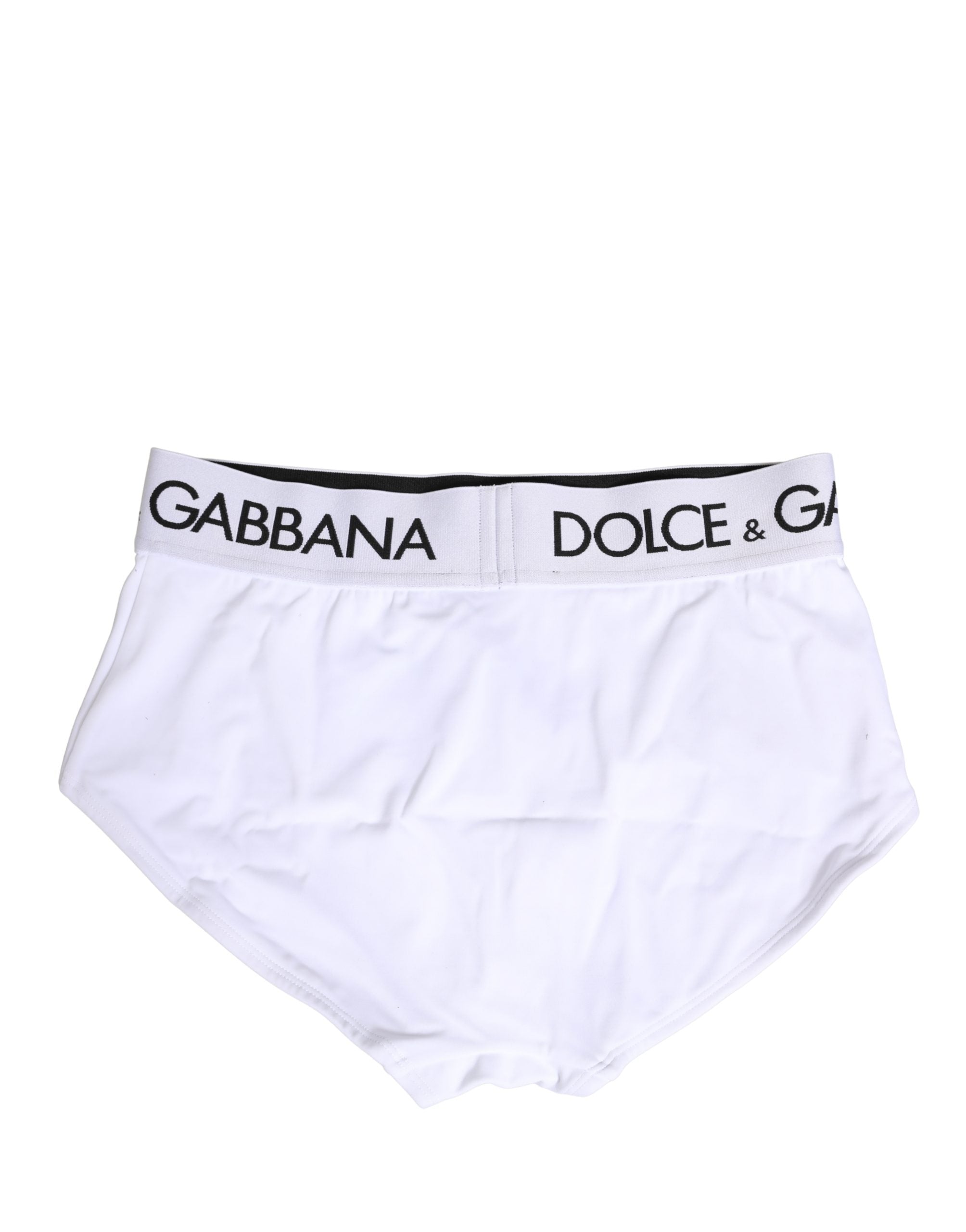 Dolce & Gabbana White Nylon Logo Waistband Panty Underwear
