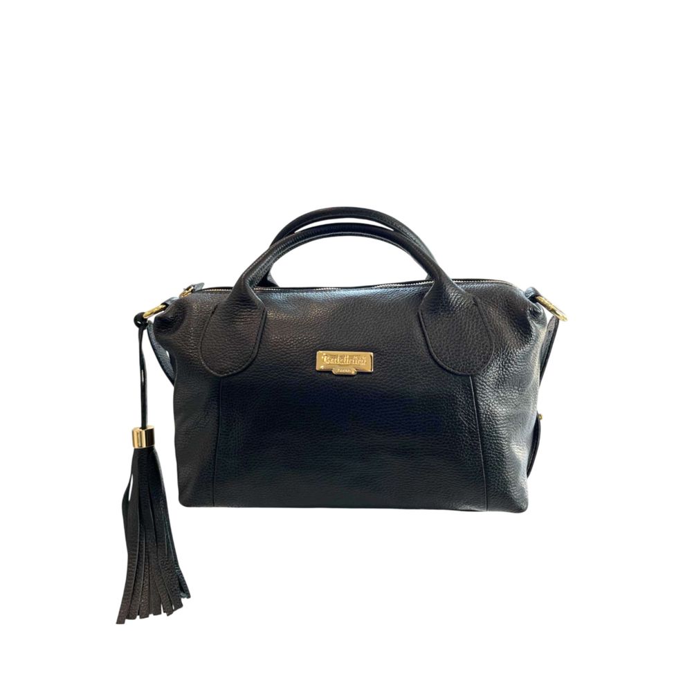 Baldinini Trend Black Cowhide Shoulder Bag LUNESCAPE