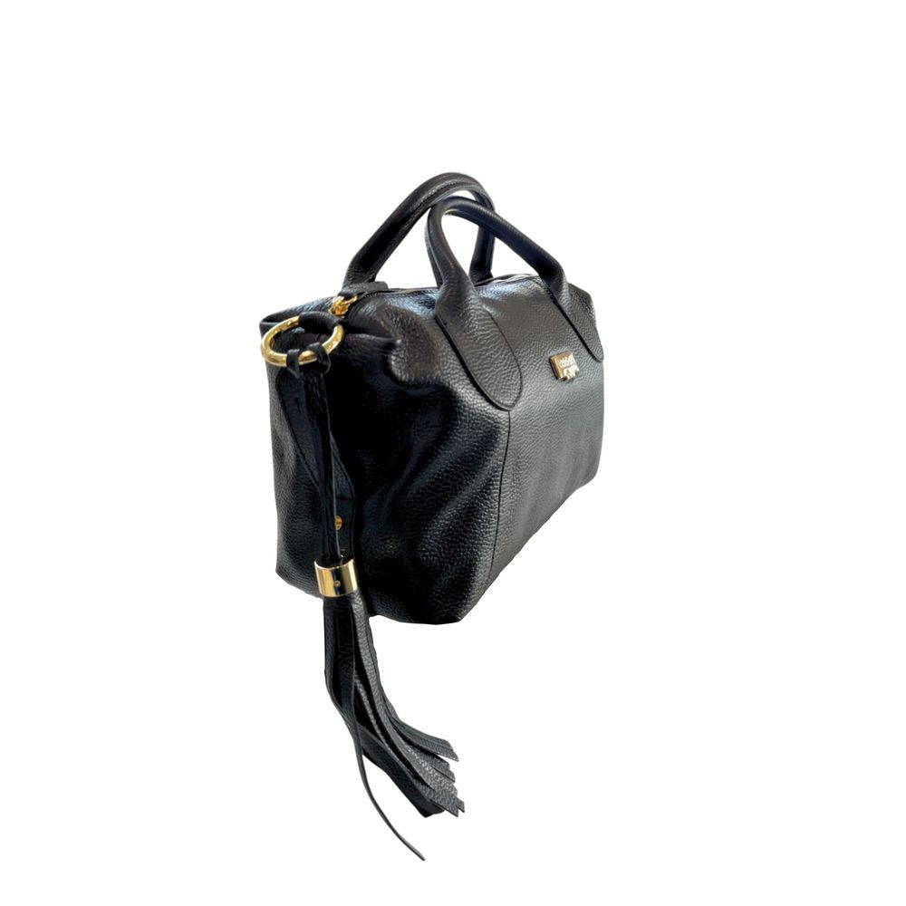 Baldinini Trend Black Cowhide Shoulder Bag LUNESCAPE