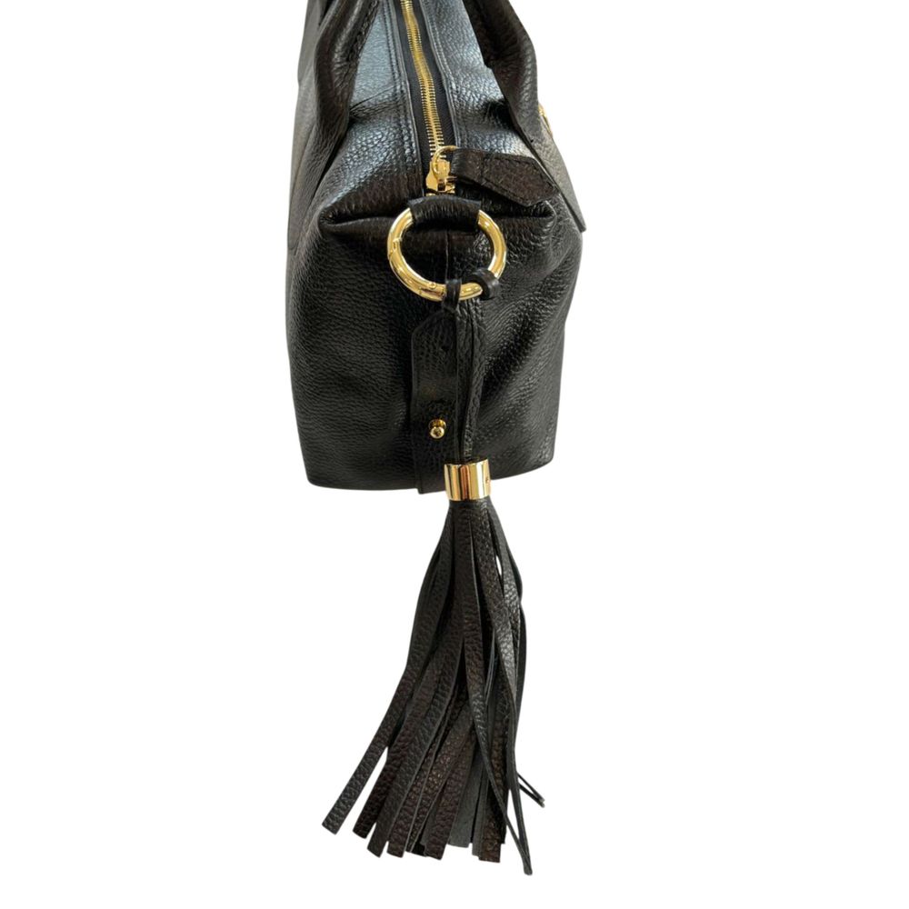 Baldinini Trend Black Cowhide Shoulder Bag LUNESCAPE