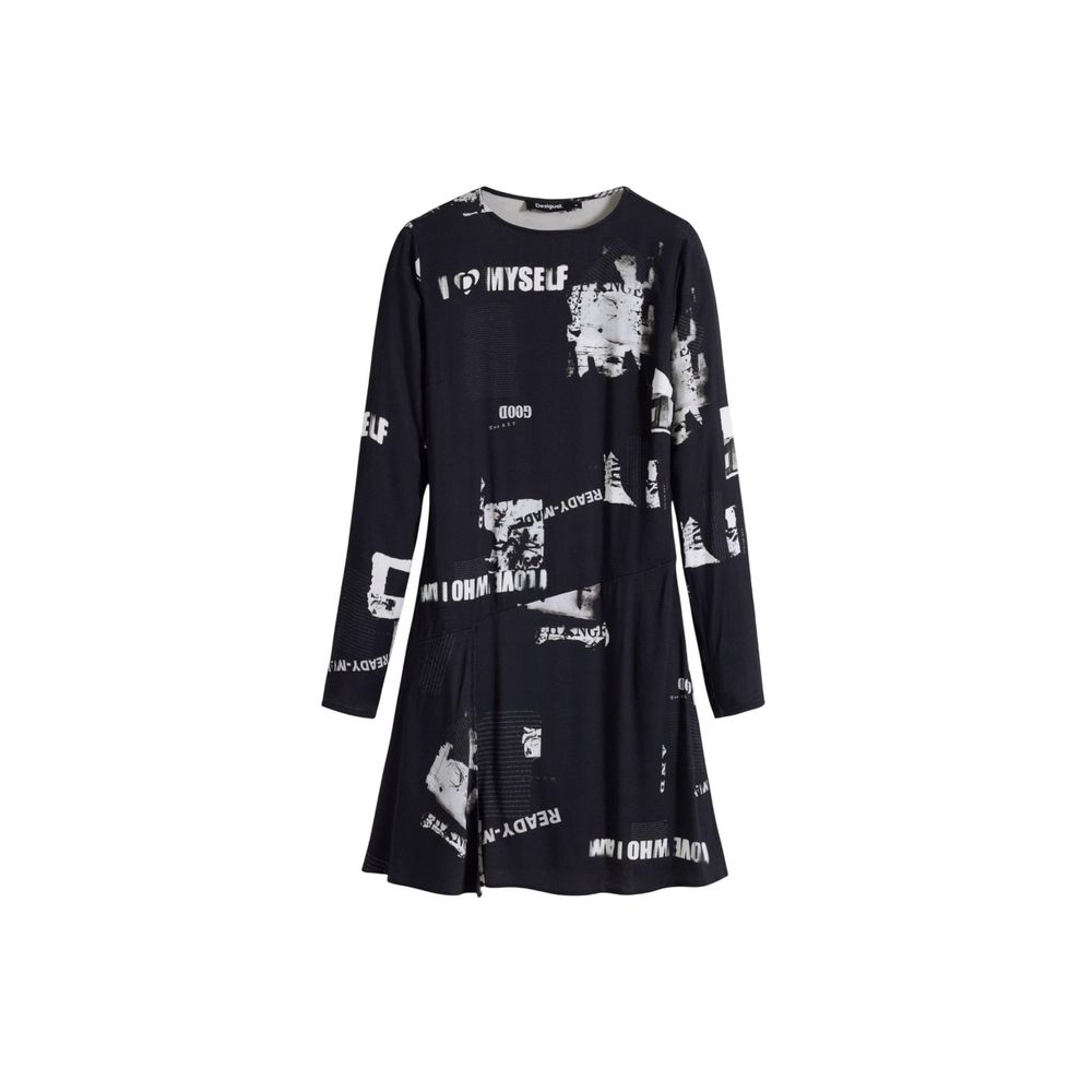 Desigual Black Viscose Short Dress