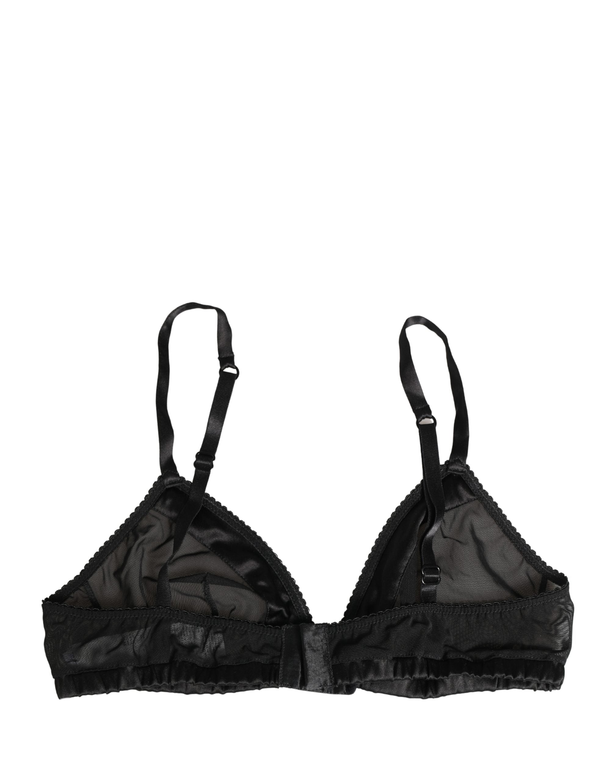 Dolce & Gabbana Black Nylon Stretch Soft Cup Brassiere Underwear