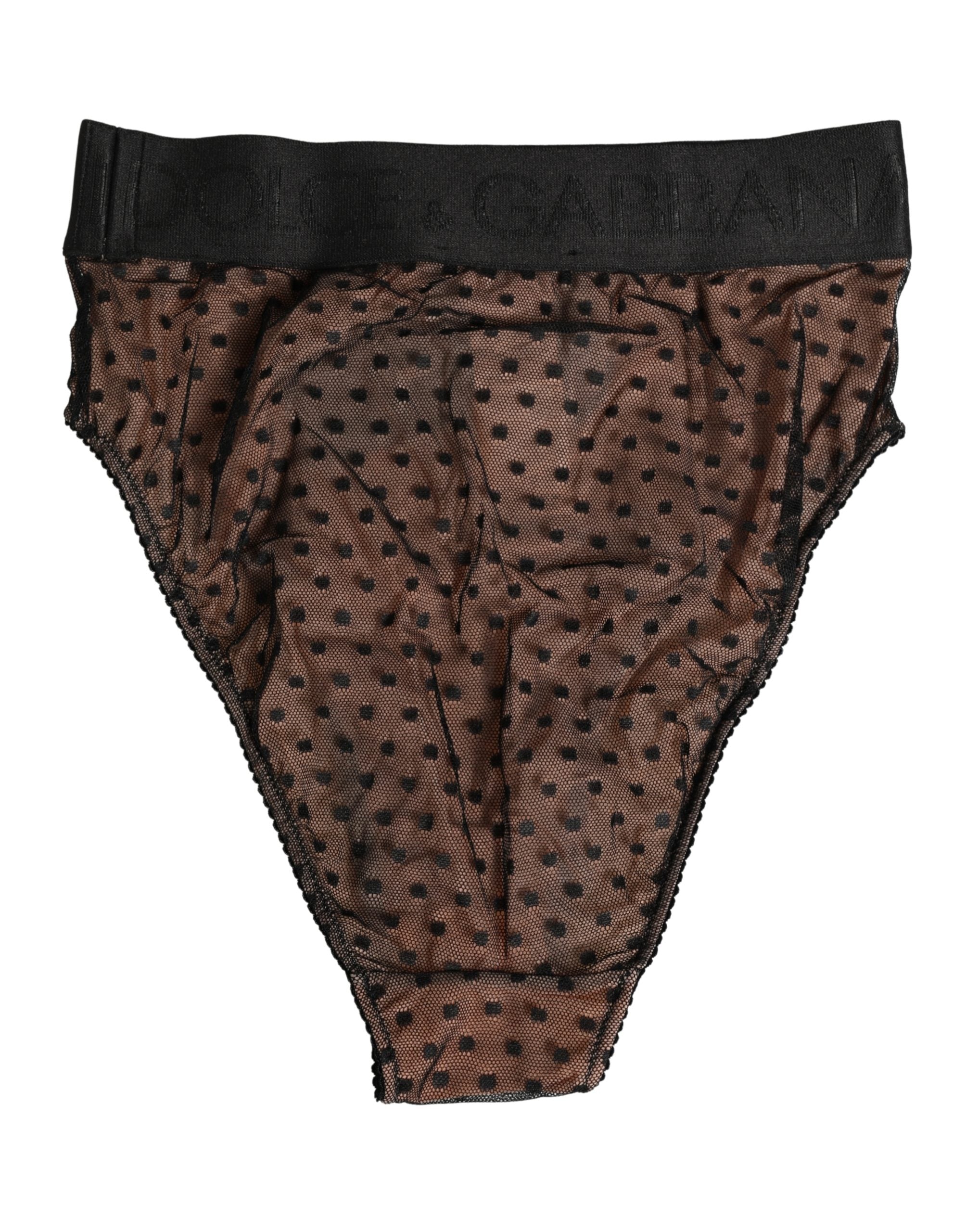 Dolce & Gabbana Black Beige Polka Dot Butterfly Brief Underwear