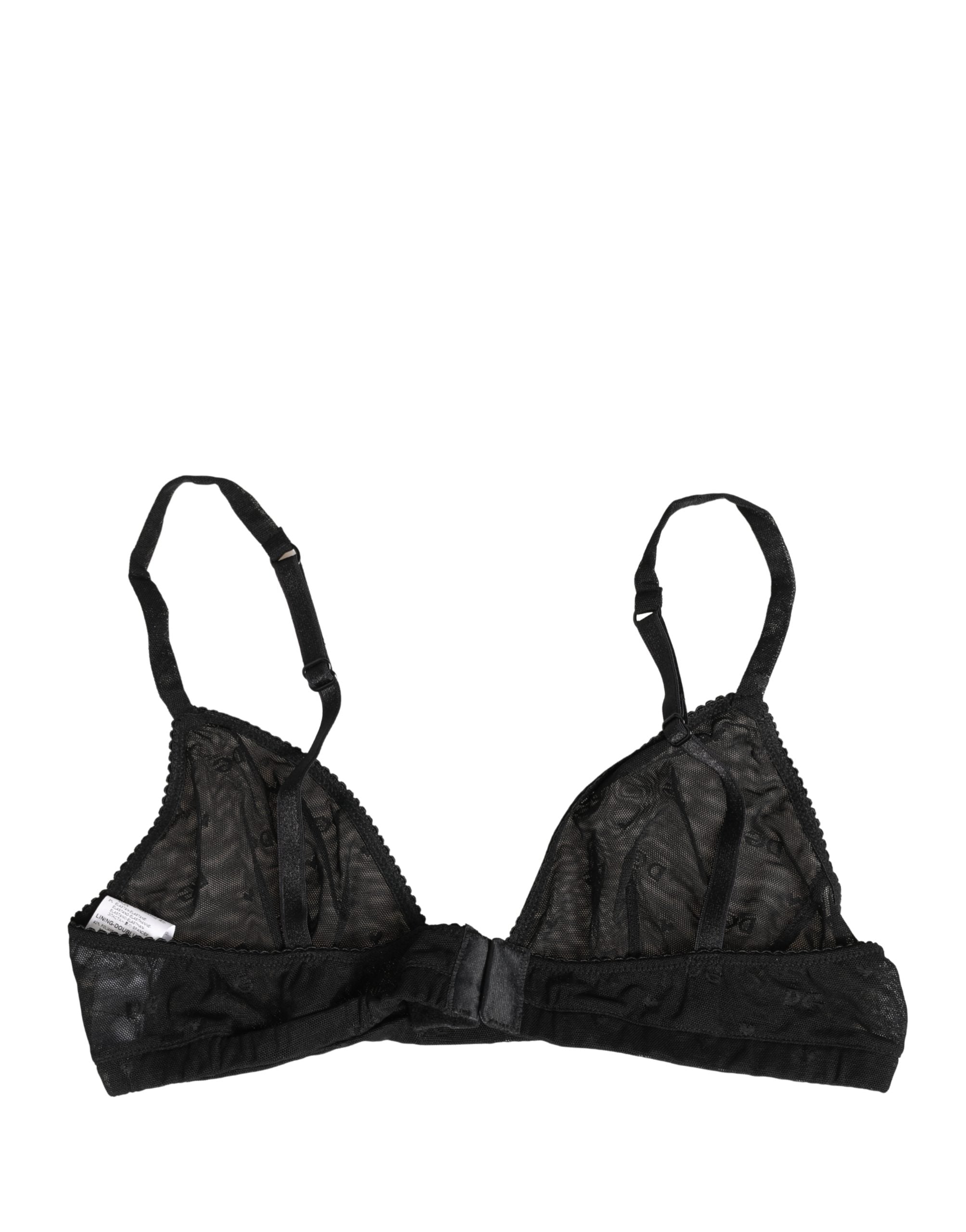 Dolce & Gabbana Black Nylon Stretch Soft Cup Brassiere Underwear