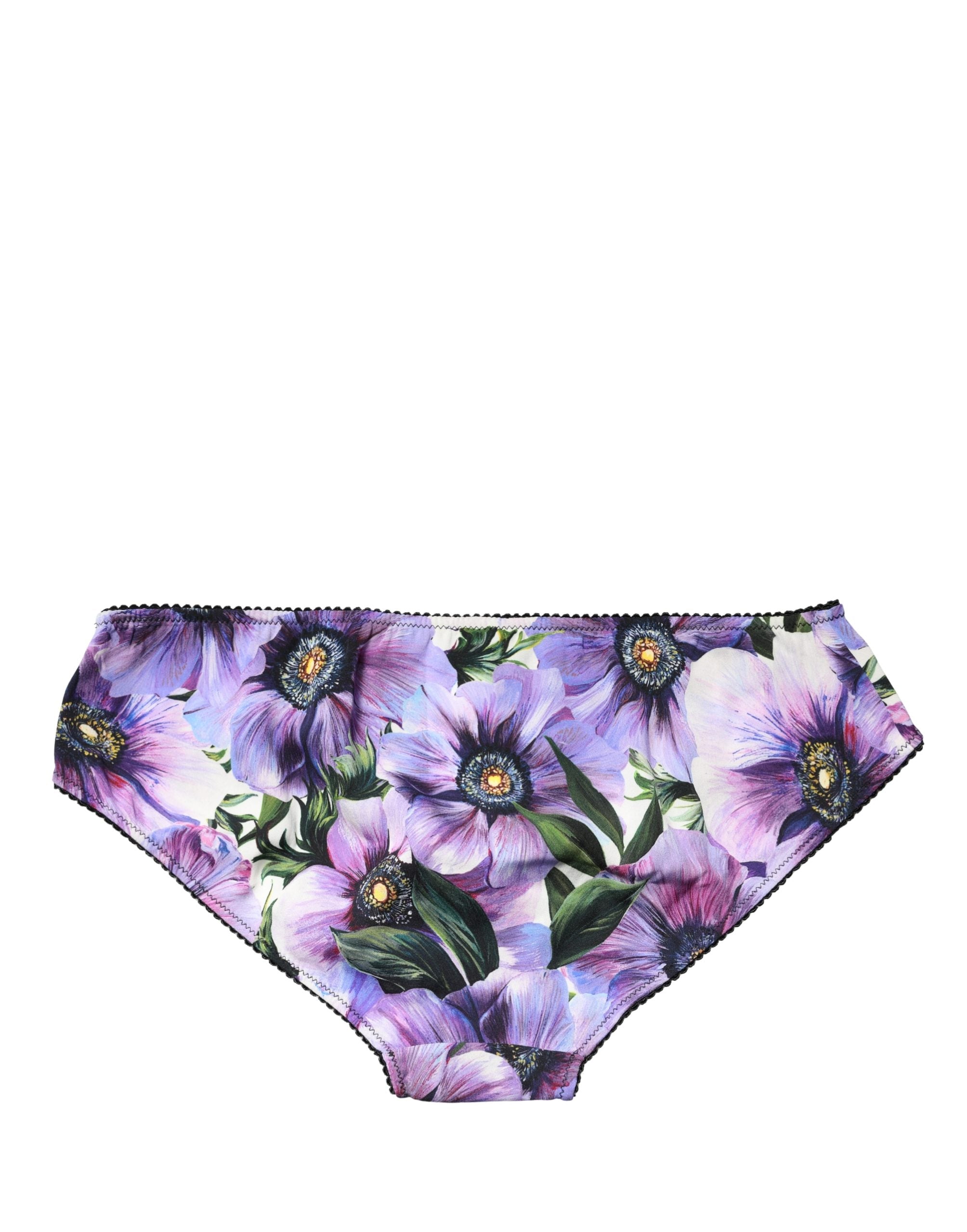 Dolce & Gabbana Multicolor Floral Mid Waist Brief Panty Underwear
