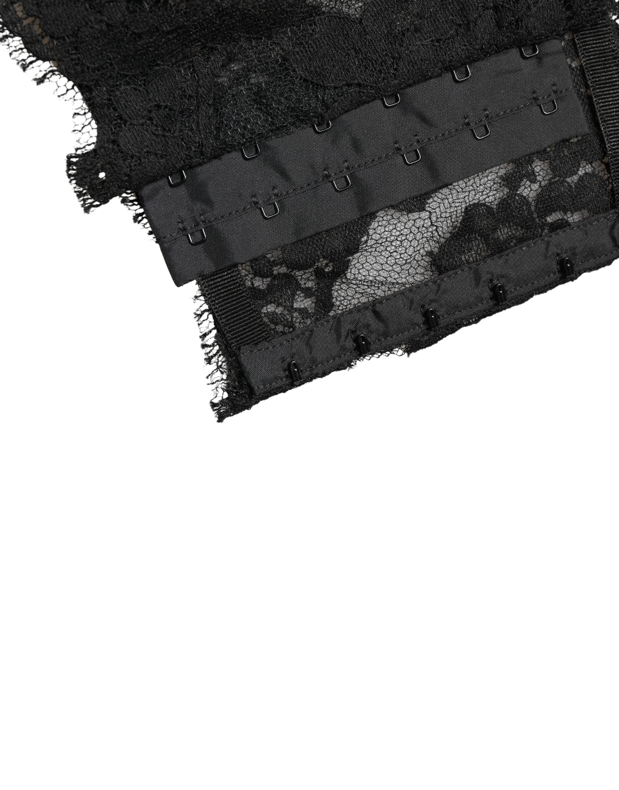 Dolce & Gabbana Black Lace Bandeau Bra Tube Top Underwear