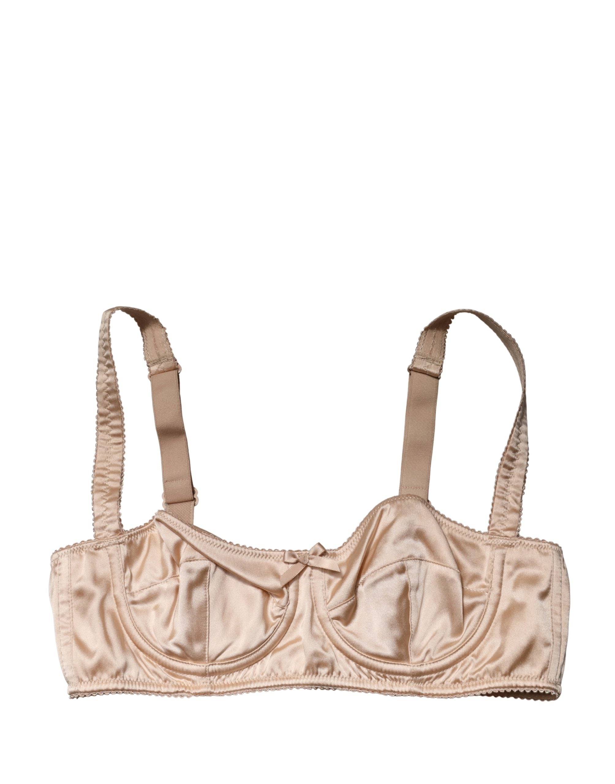 Dolce & Gabbana Beige Semi-Pad Underwire Balconette Bra Underwear