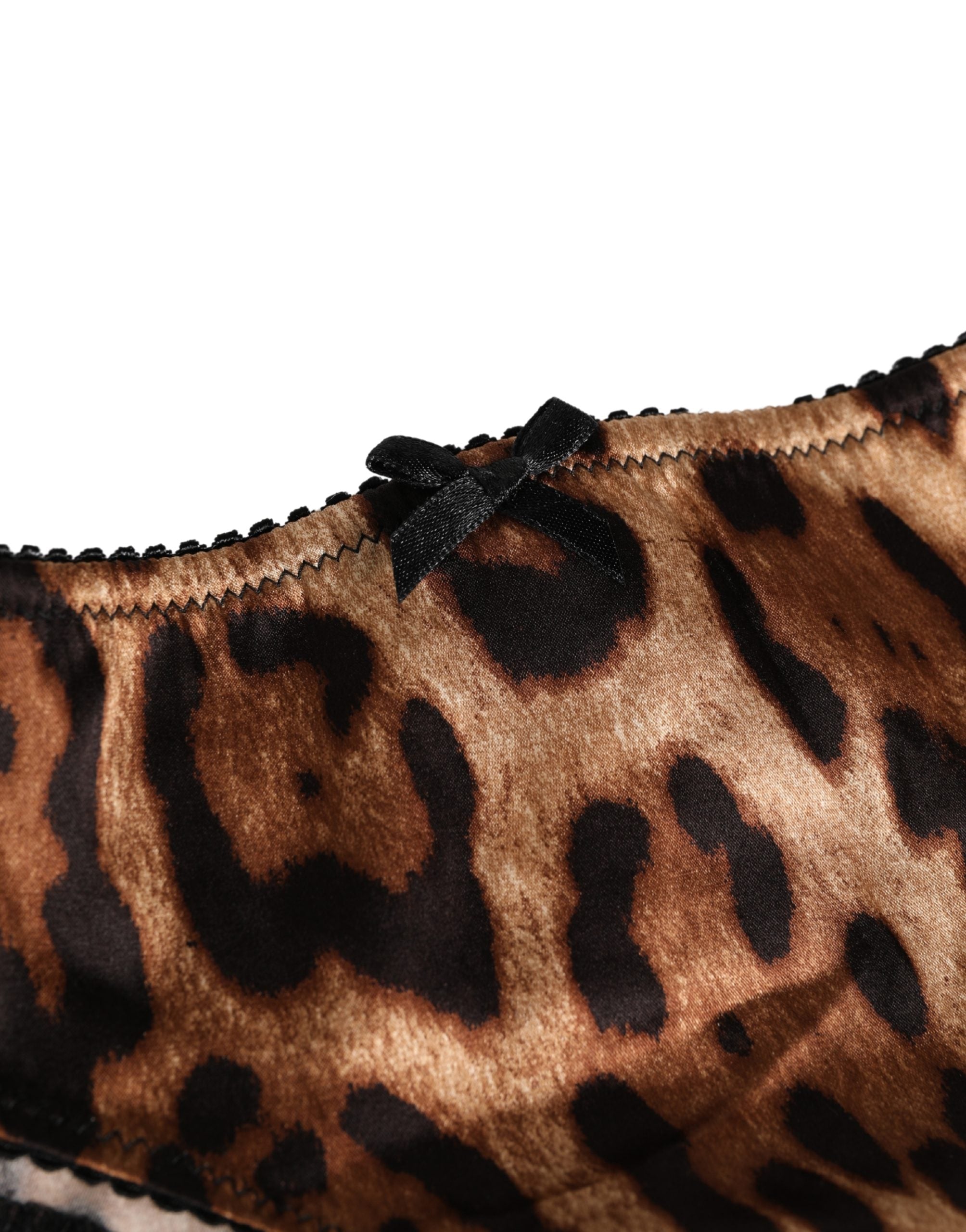 Dolce & Gabbana Black Brown Leopard Mid Waist Brief Panty Underwear