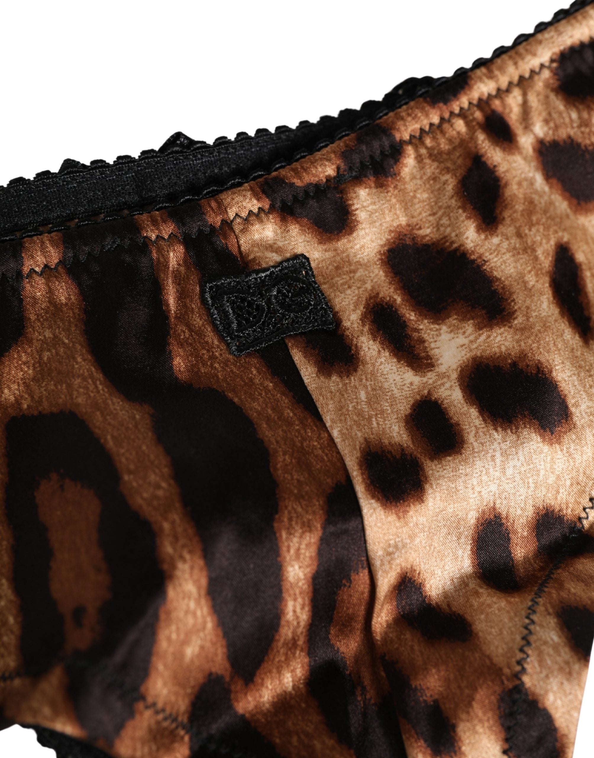 Dolce & Gabbana Black Brown Leopard Mid Waist Brief Panty Underwear