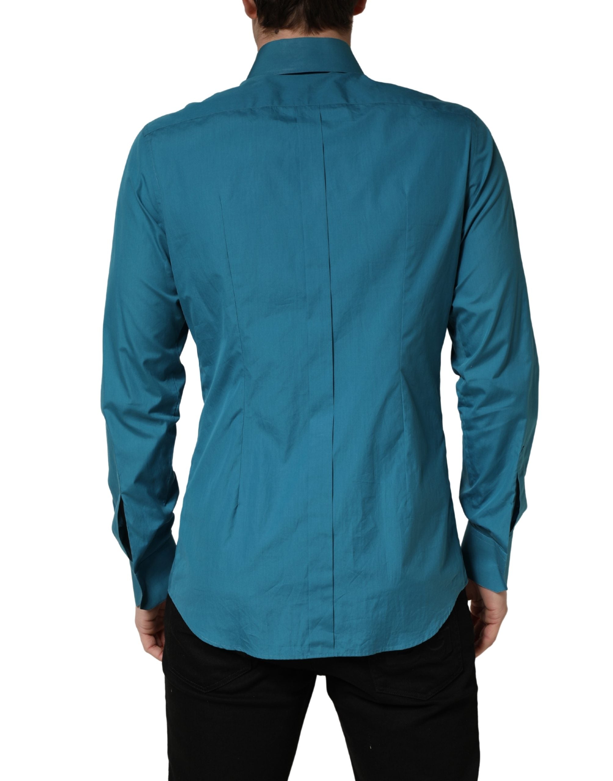 Dolce & Gabbana Blue SARTORIA Long Sleeve Cotton Dress Shirt