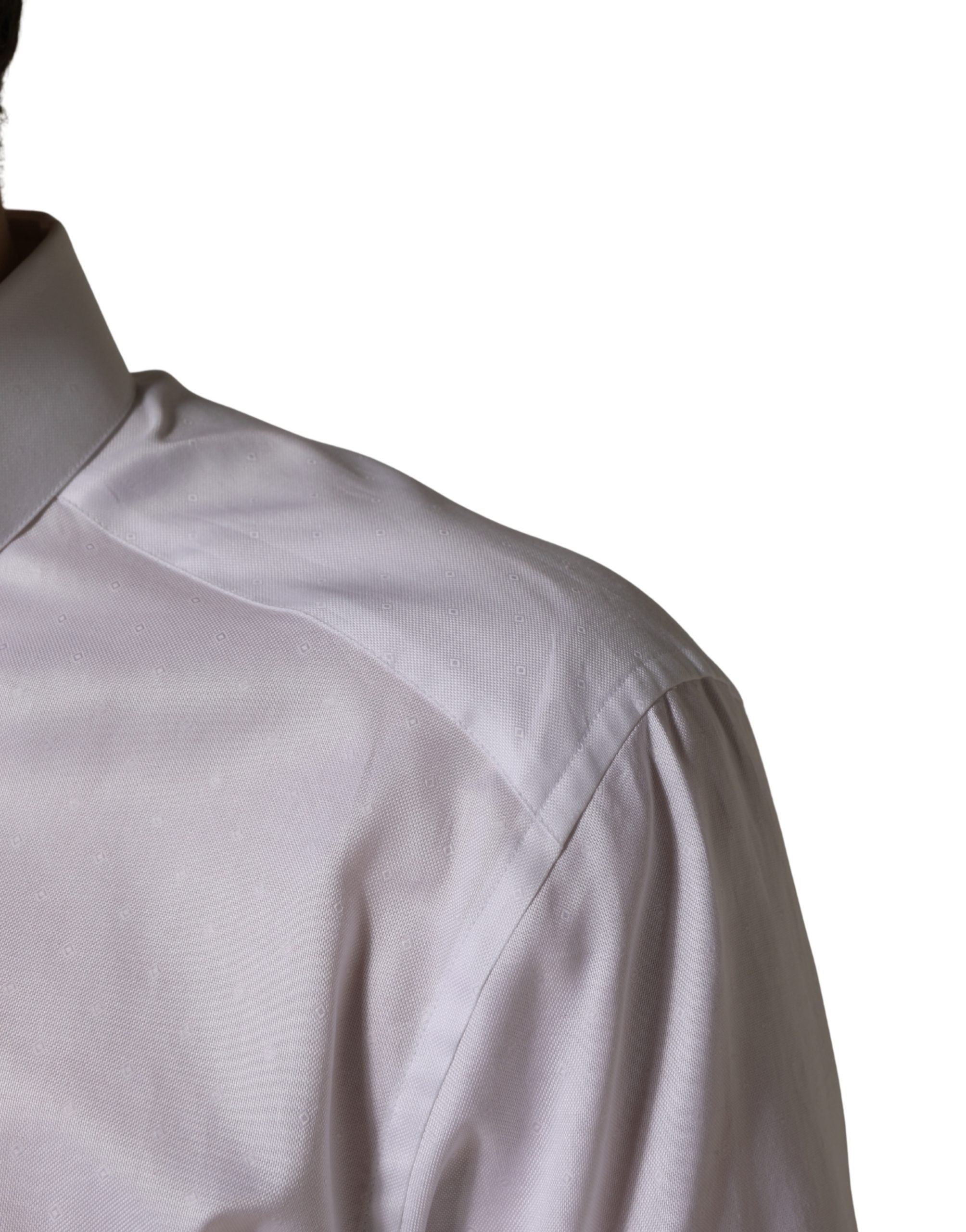 Dolce & Gabbana White Cotton Short Sleeves Button Down Shirt
