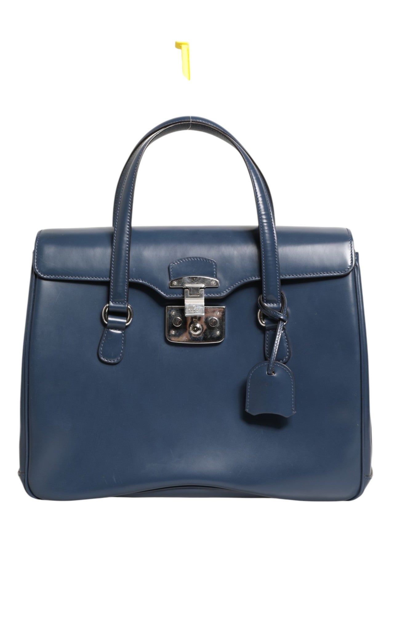 Gucci Blue Smooth Leather Lady Lock Shouler Bag