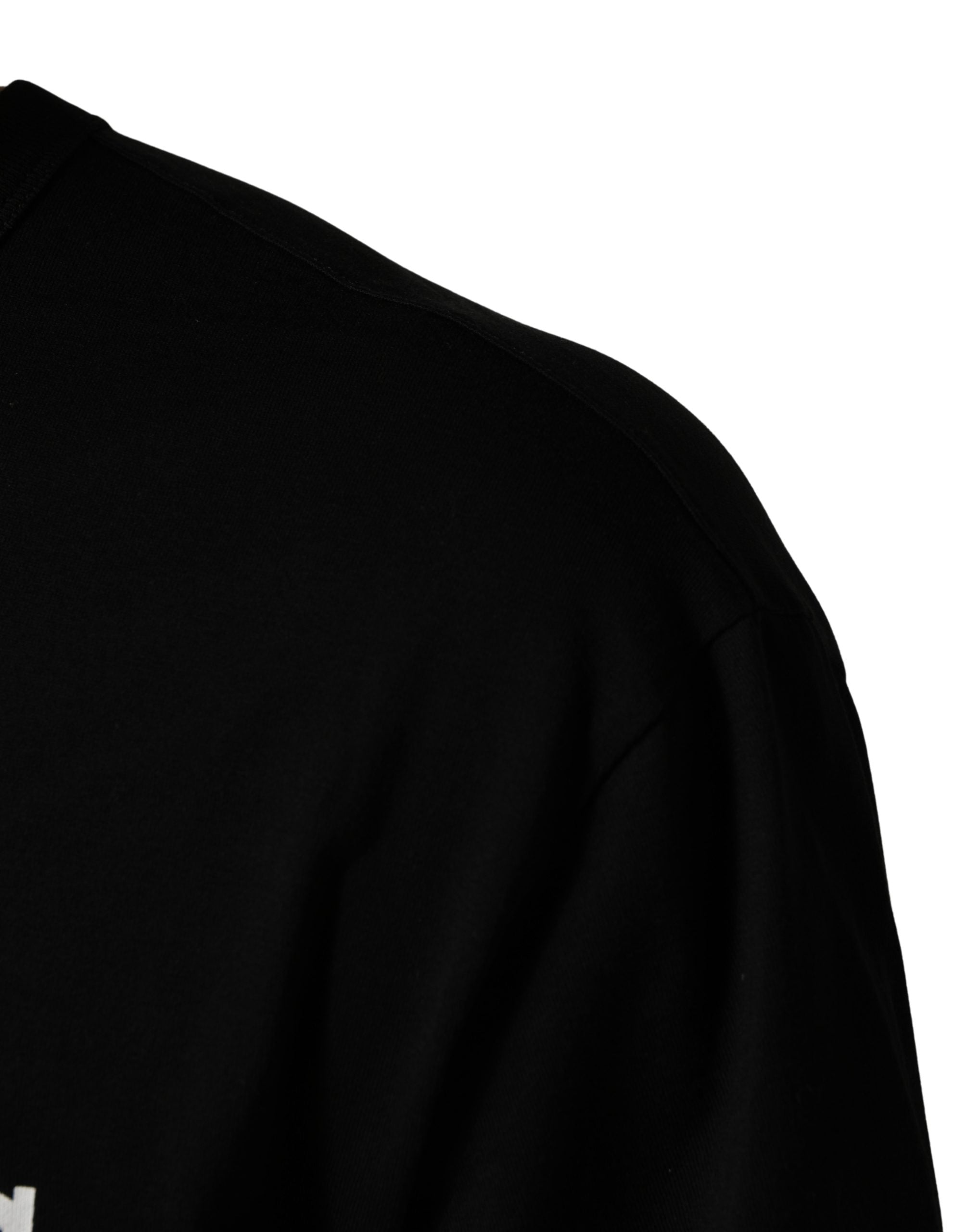 Dolce & Gabbana Black Camouflage Graphic Cotton Crewneck T-shirt