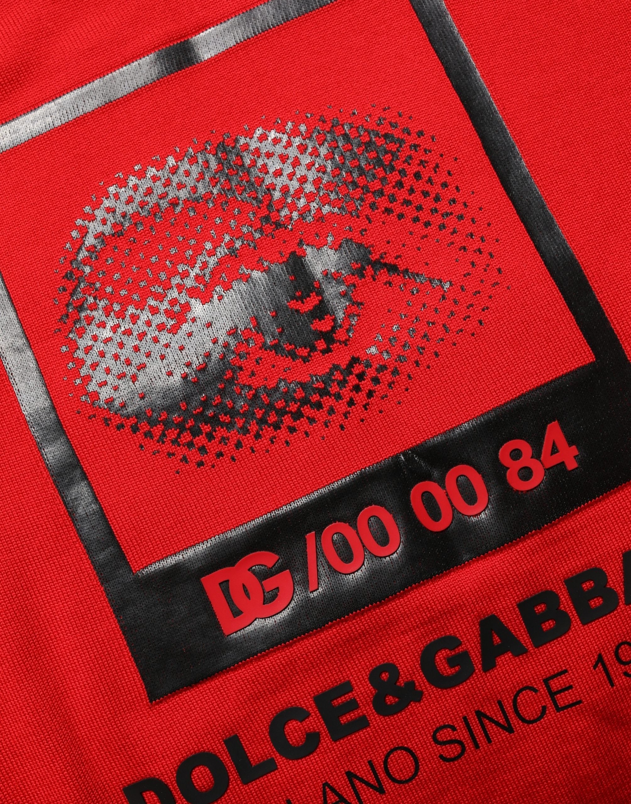 Dolce & Gabbana Red Eye Print Crew Neck Pullover Sweater