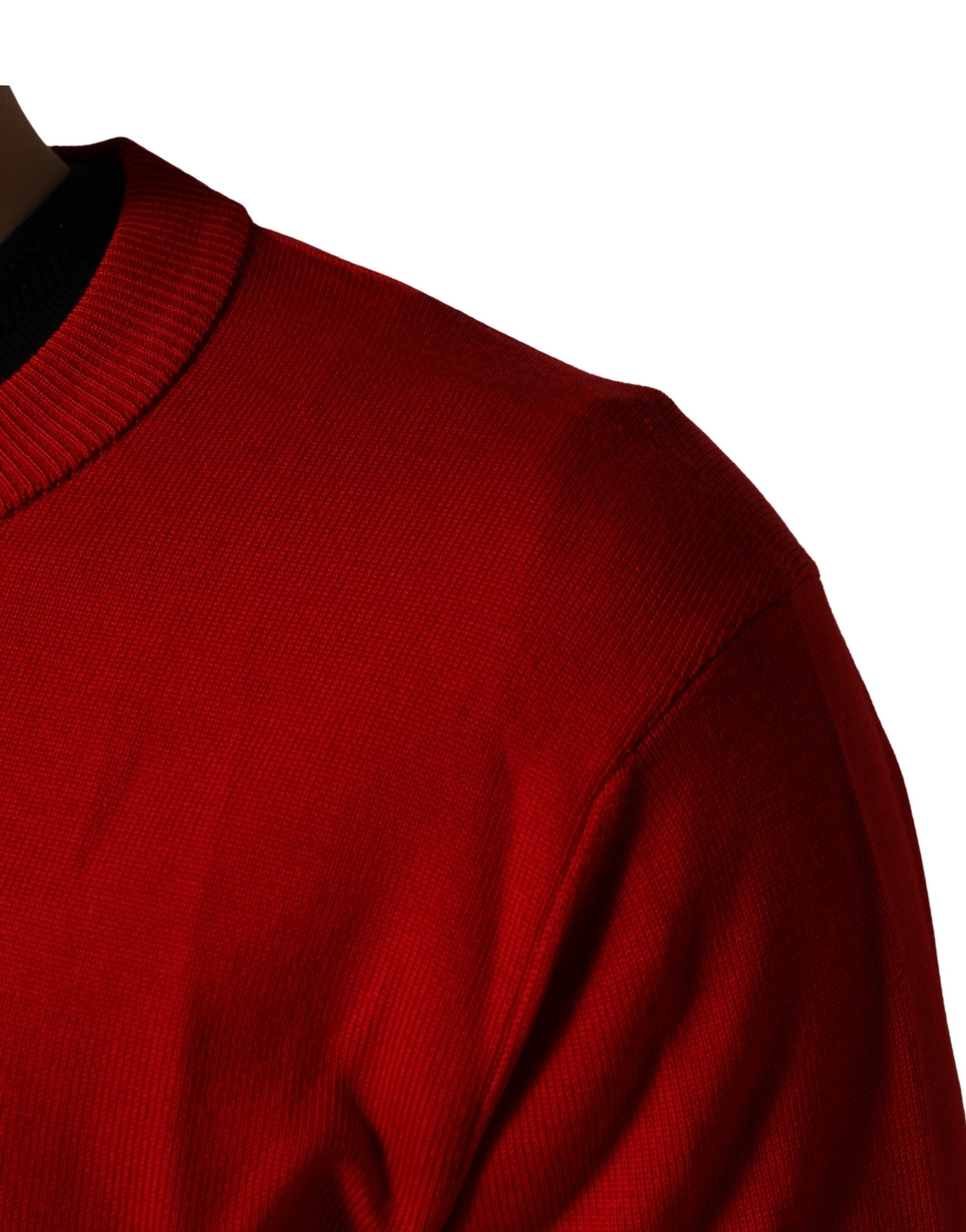 Dolce & Gabbana Red Eye Print Crew Neck Pullover Sweater