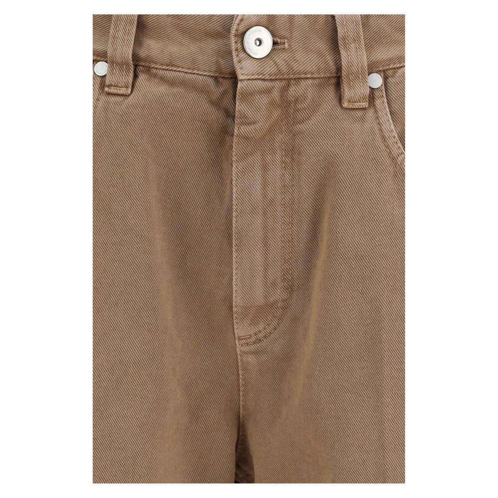 Brunello Cucinelli Brown Cotton Straight-Leg Jeans