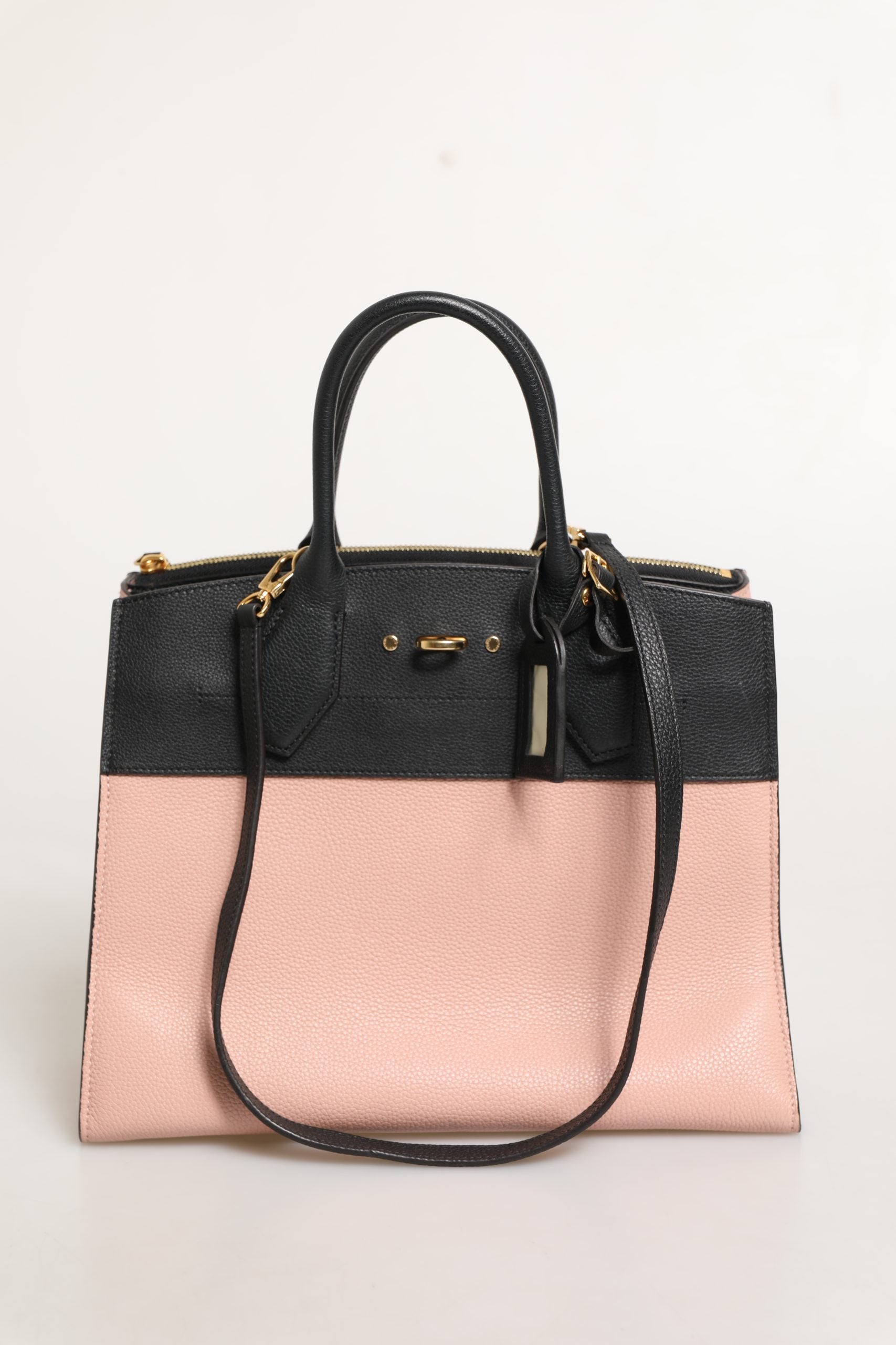 Louis Vuitton Pink and Black Leather City Steamer Leather Handbag