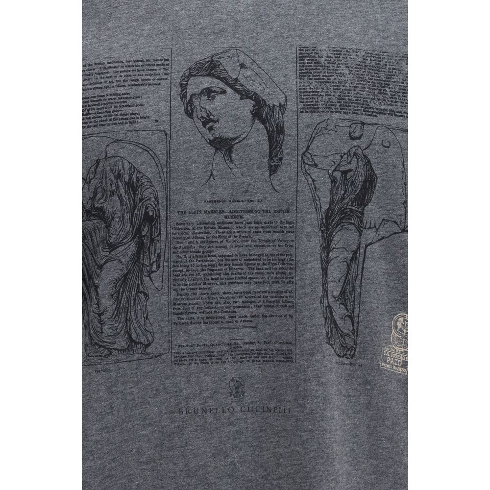 Brunello Cucinelli Blue Cotton T-Shirt