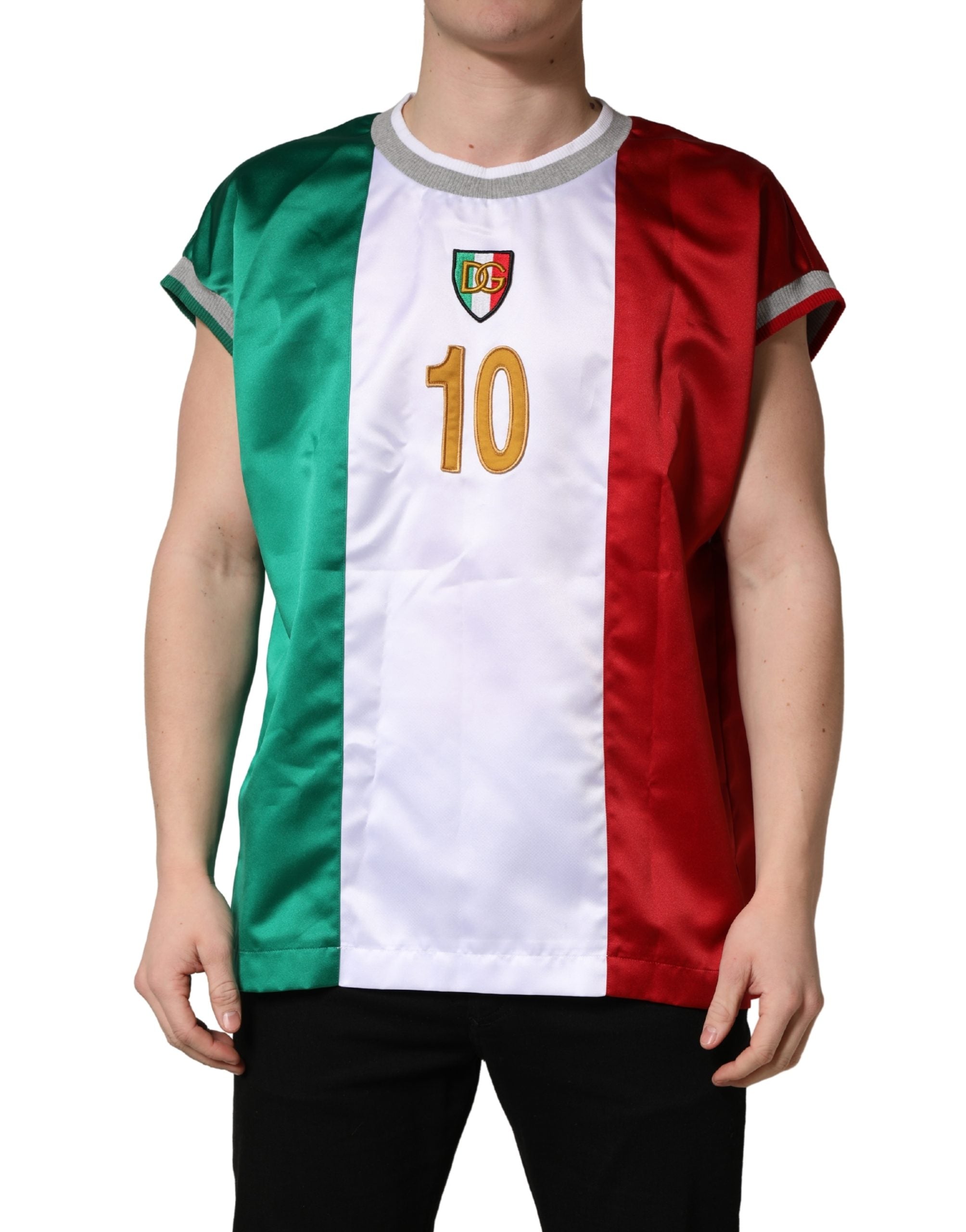 Dolce & Gabbana Multicolor Italian DG Logo Crew Neck T-shirt