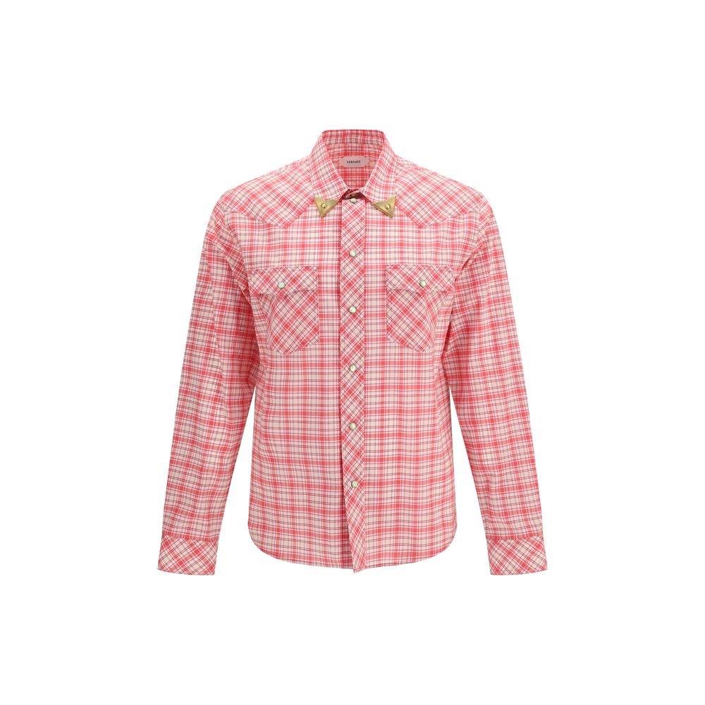 Versace Red Cotton Pattern Shirt