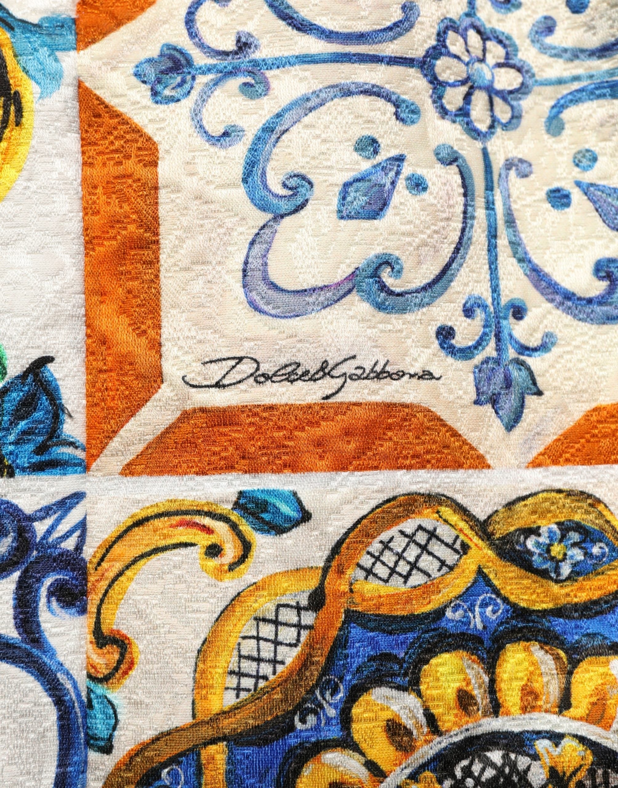Dolce & Gabbana Multicolor Majolica Print Cotton Mini Dress
