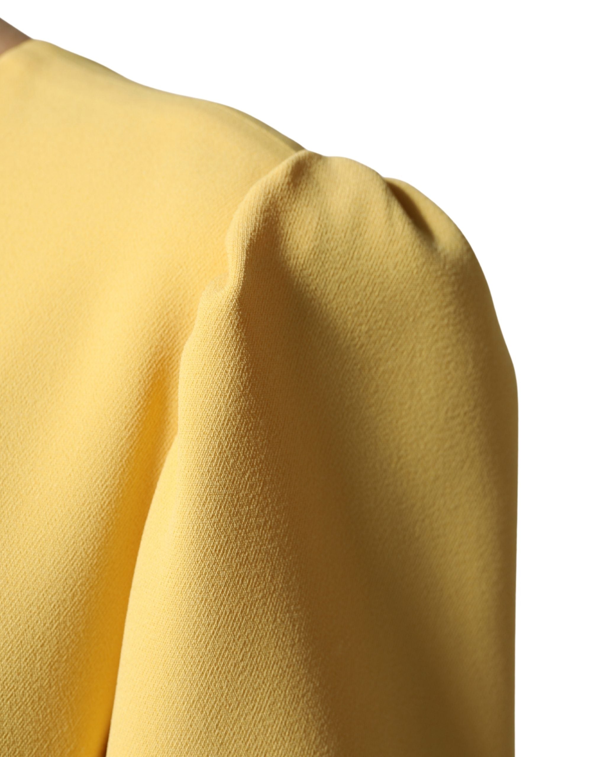 Dolce & Gabbana Yellow Short-Sleeved Crew Neck Midi Dress