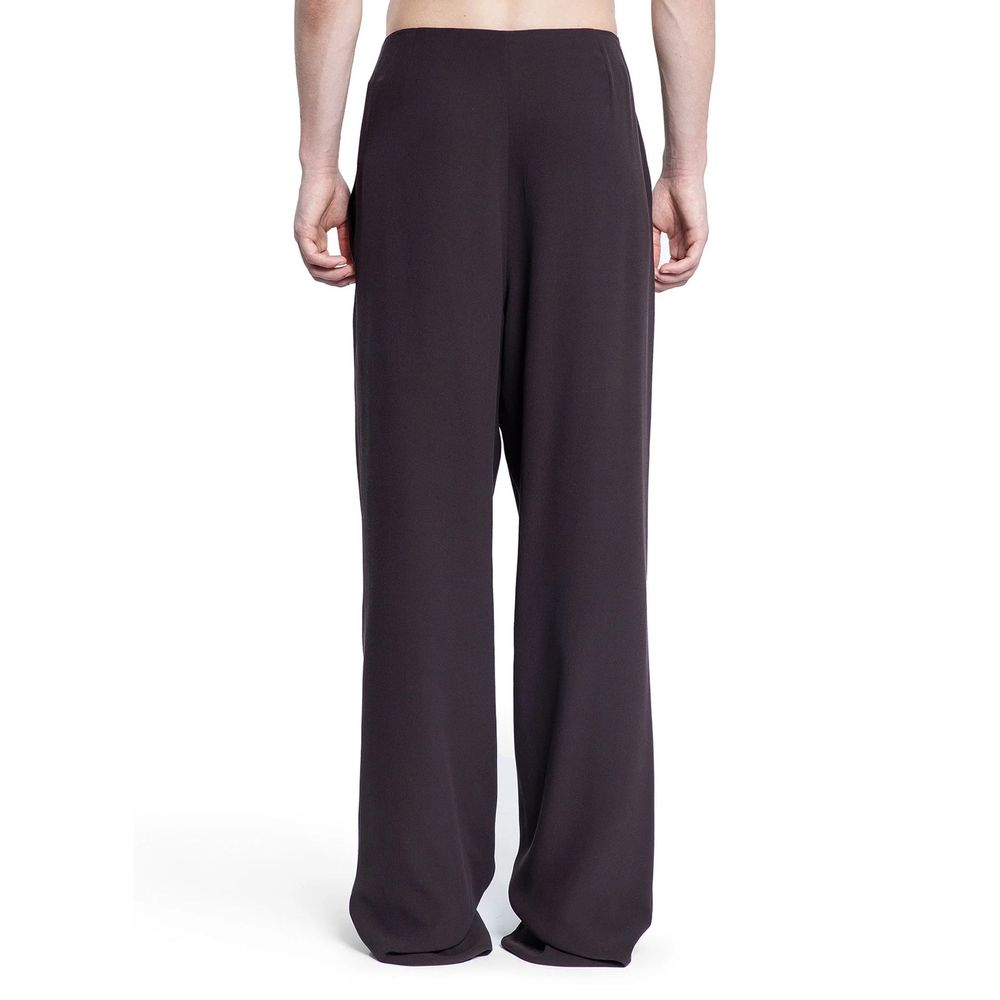 Saint Laurent Brown Silk Casual Pants